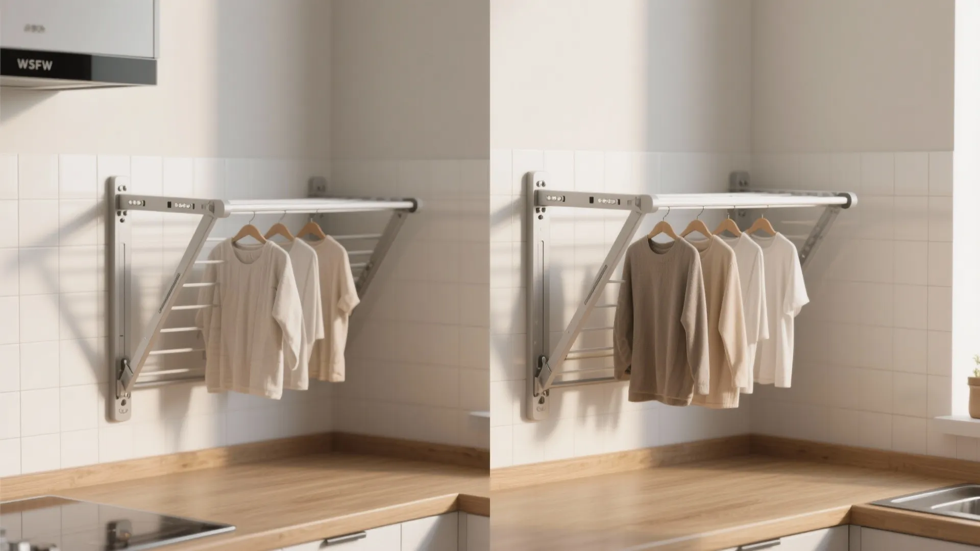 2. Fold-Down Wall-Mounted Racks