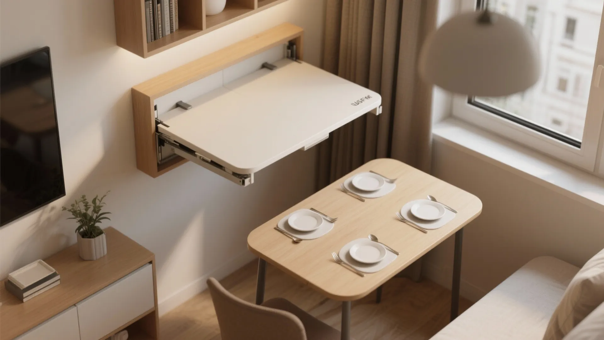 8. Fold-Down Wall Table