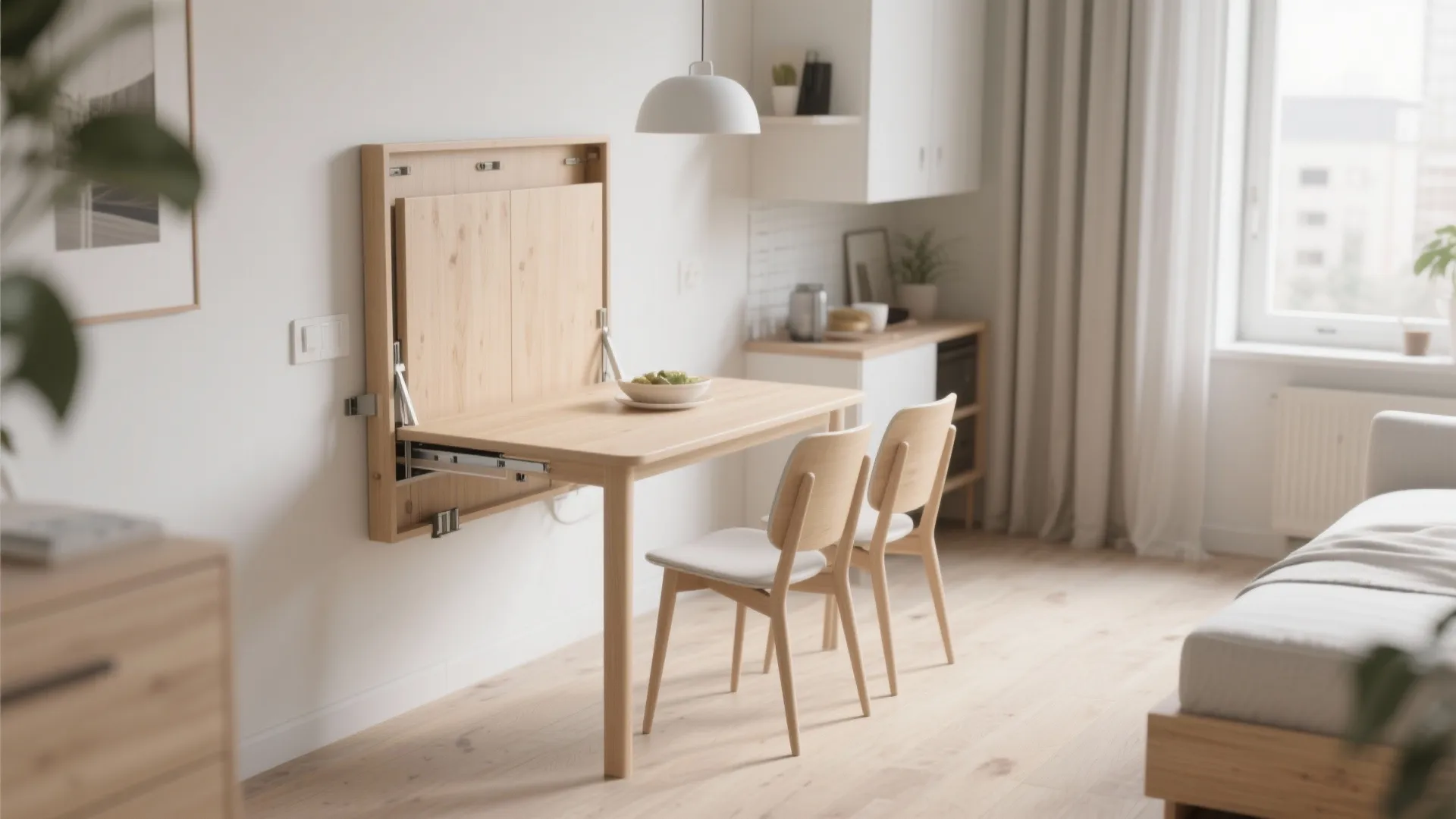 1. Fold-Down Wall Tables