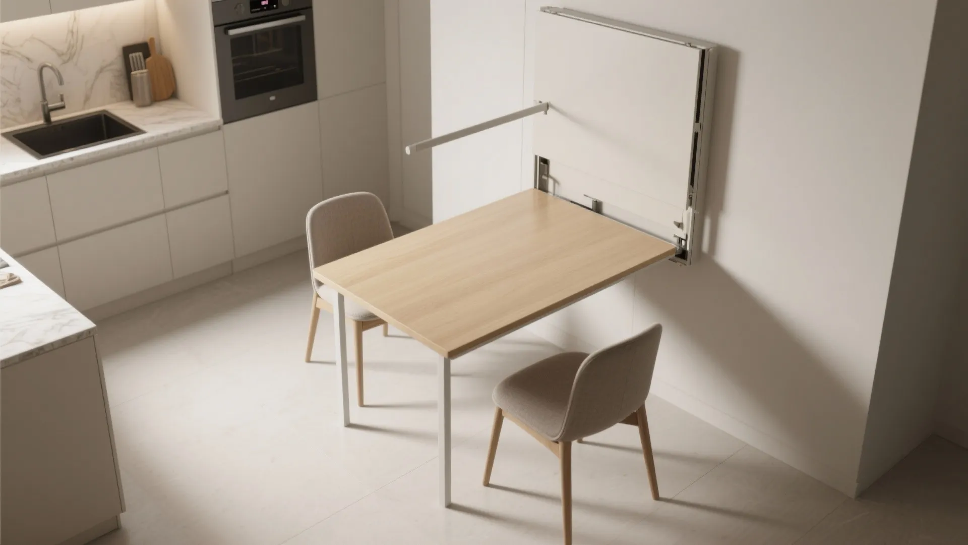2. Fold-Down Wall Tables