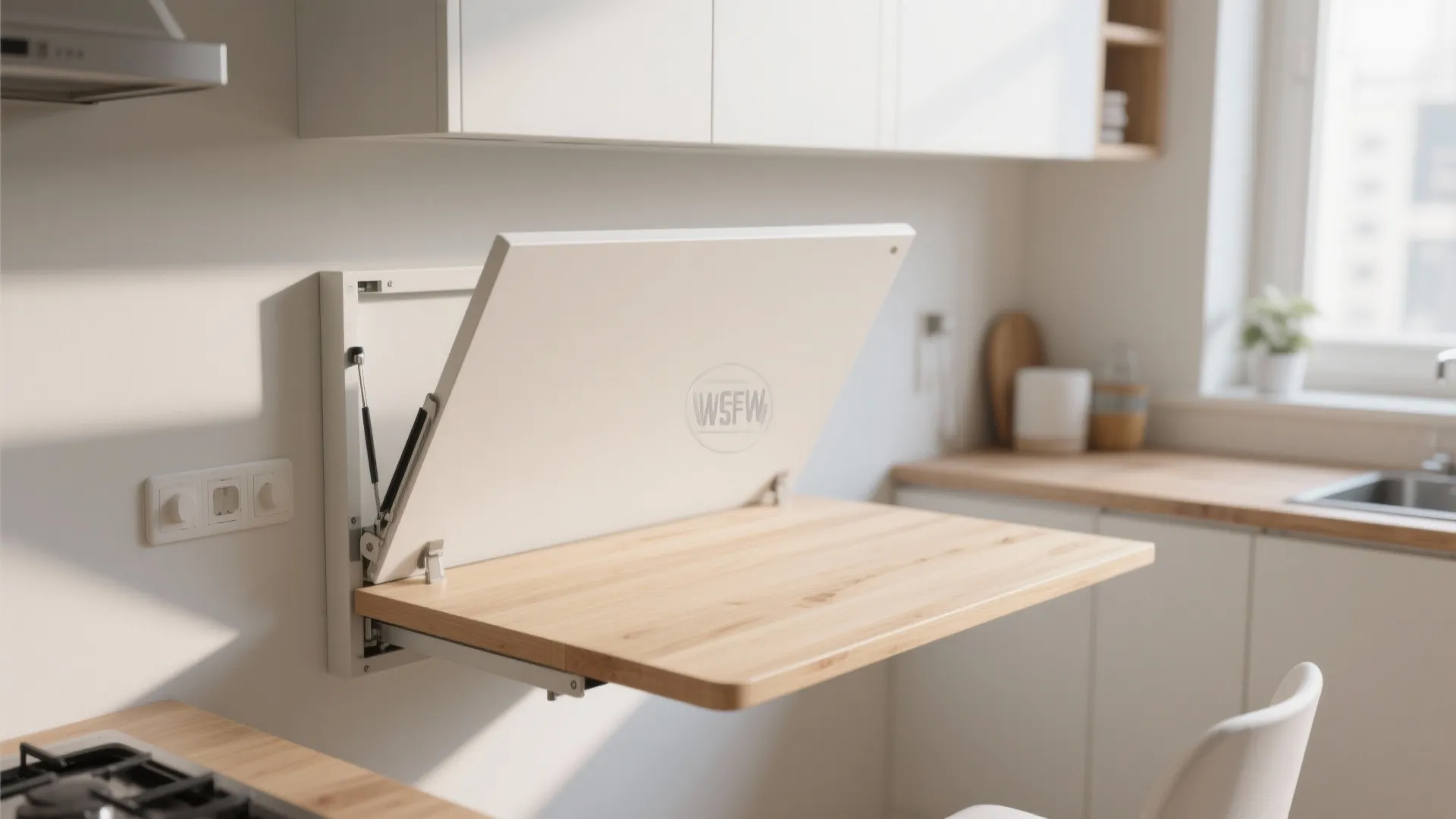 Fold-down wall table