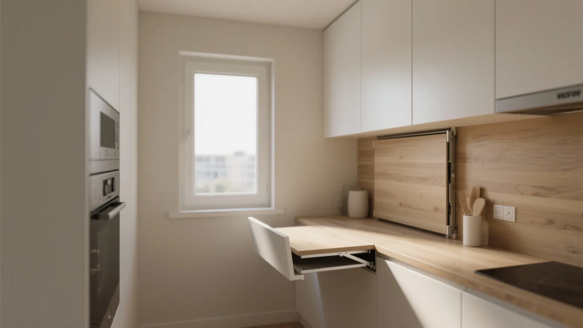 1. Go for a Fold-Down Wall Table