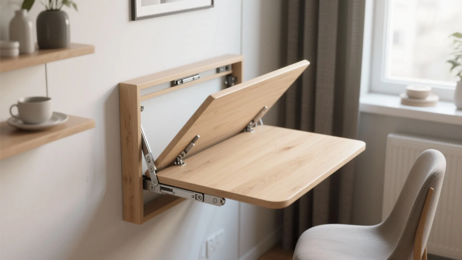1. Fold-Down Wall Table