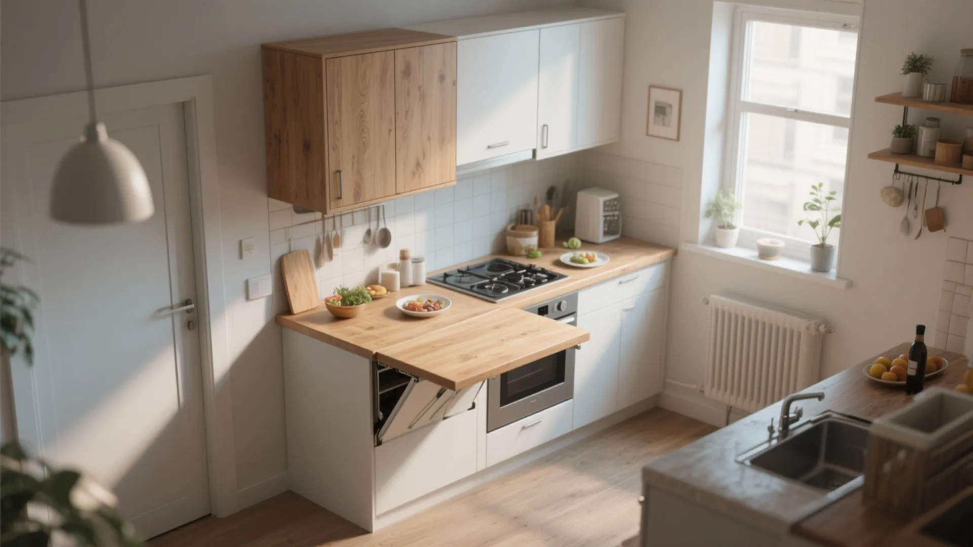 8. Fold‑Down Extra Workspace