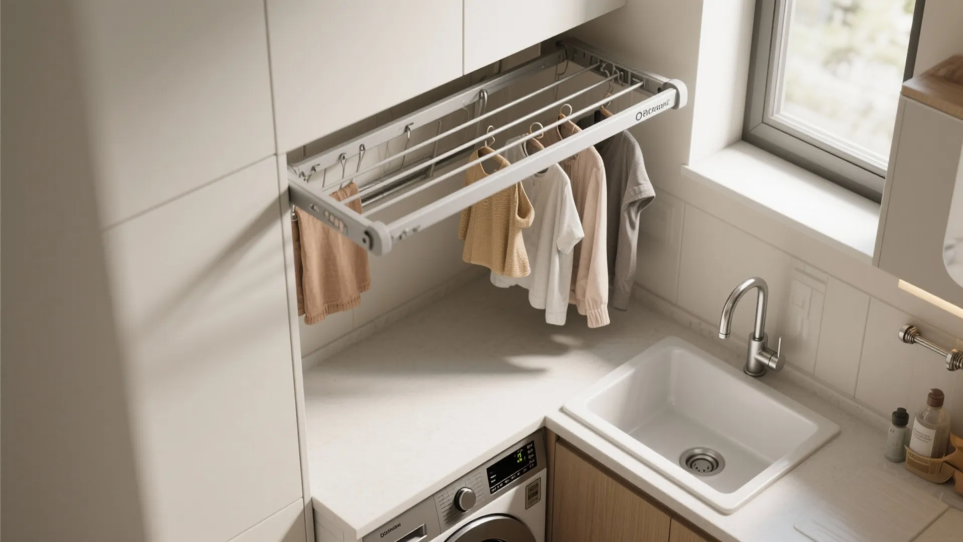 5. Install a fold-down drying rack and compact sink
