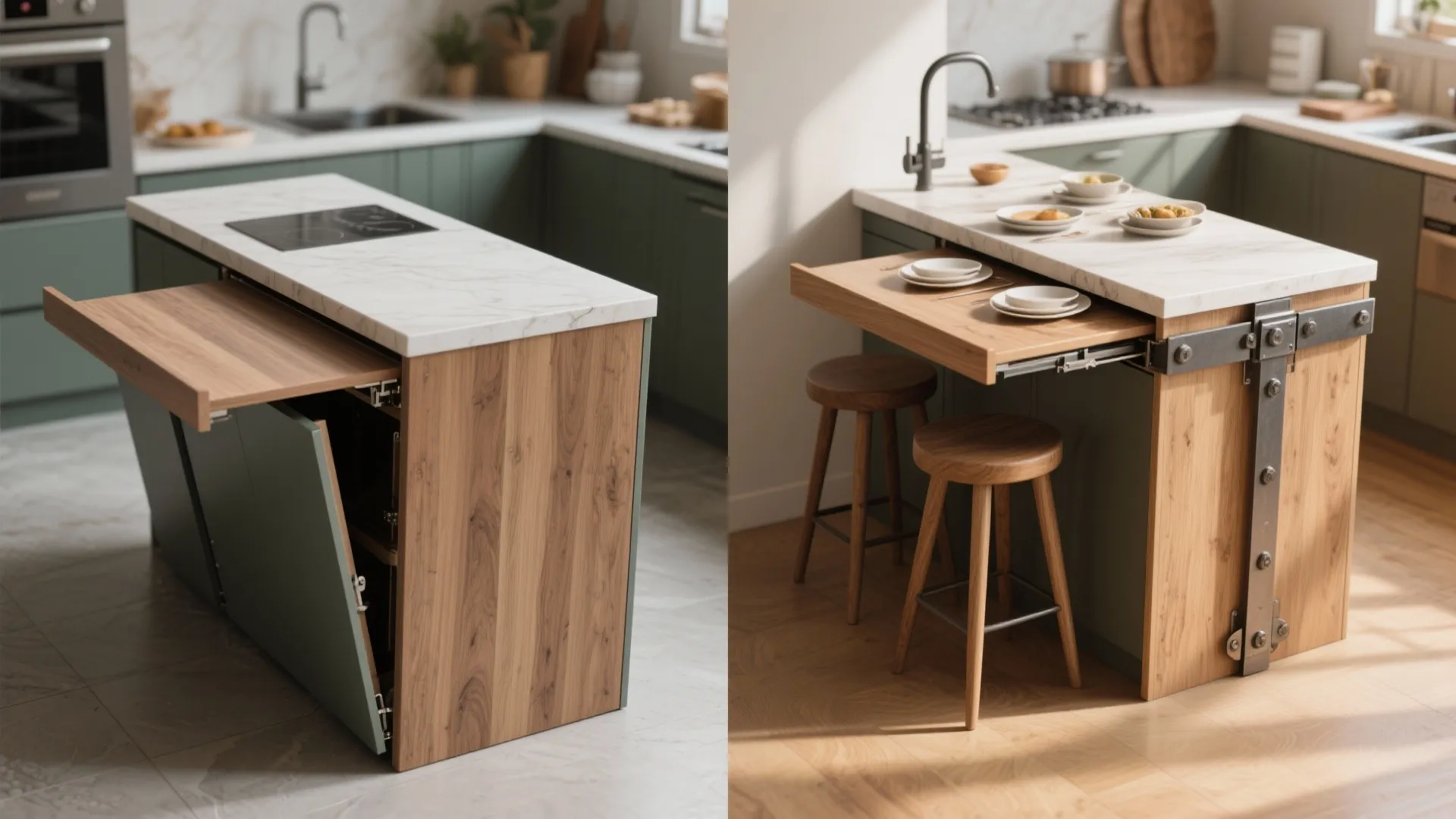 5. Flexible Peninsula with Fold-down Extension