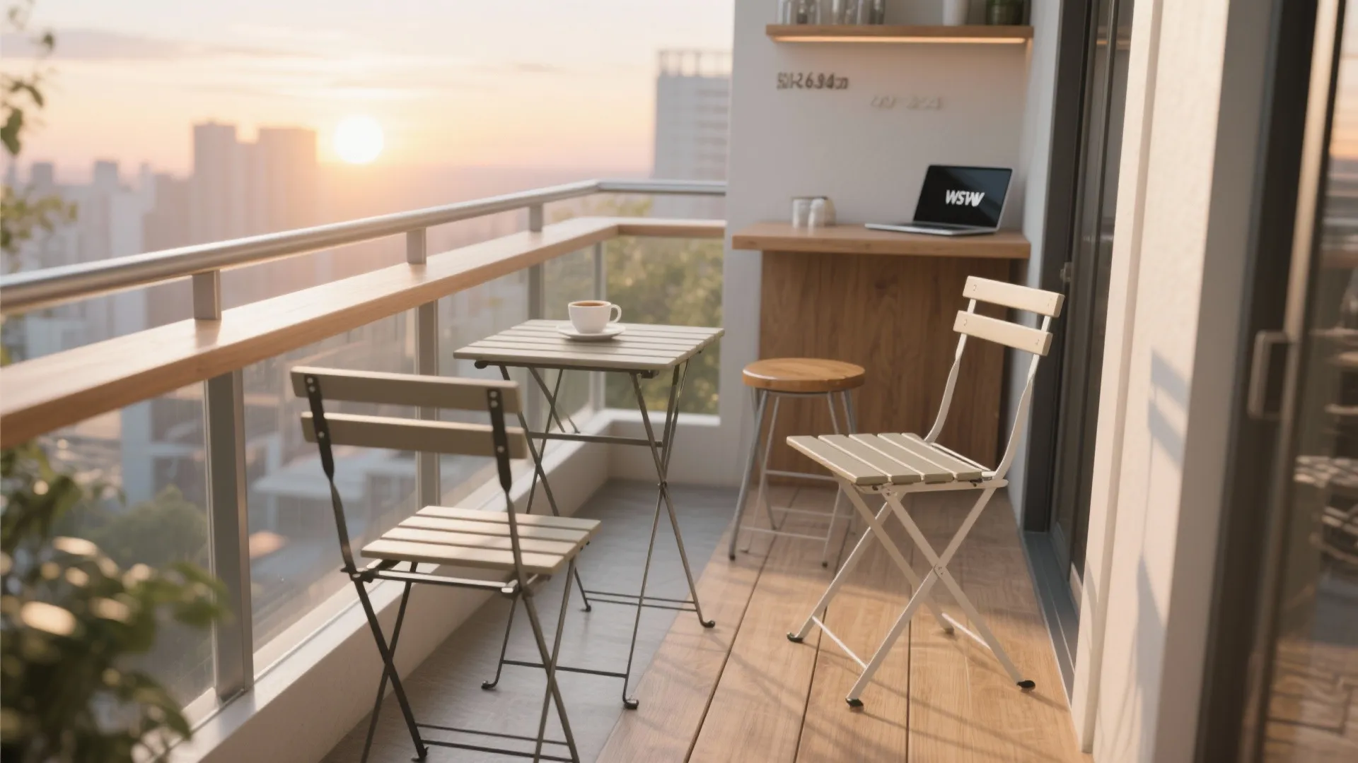 Fold-Flat Bistro + Compact Bar Ledge