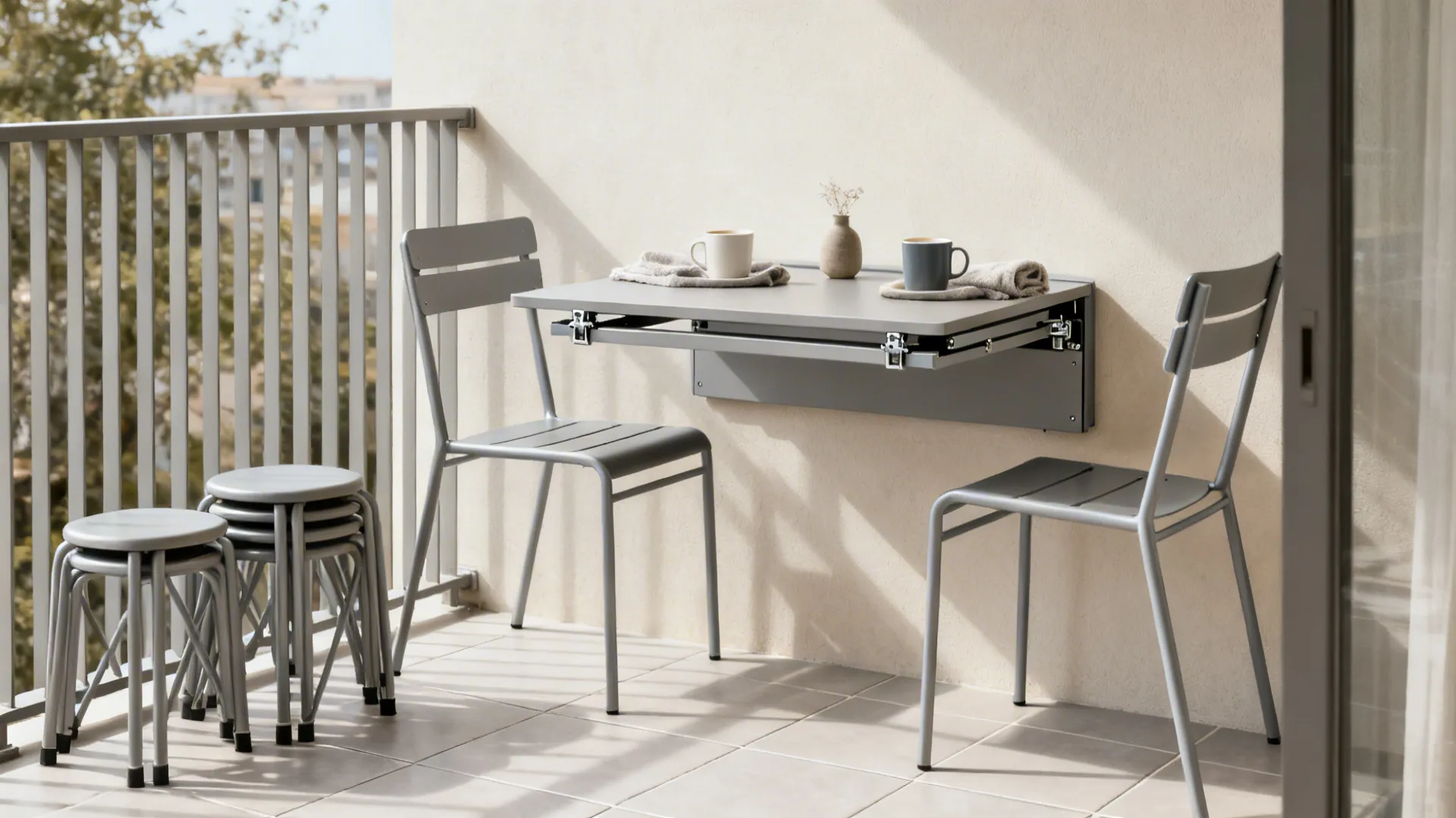 Fold-Flat Dining for Micro Balconies