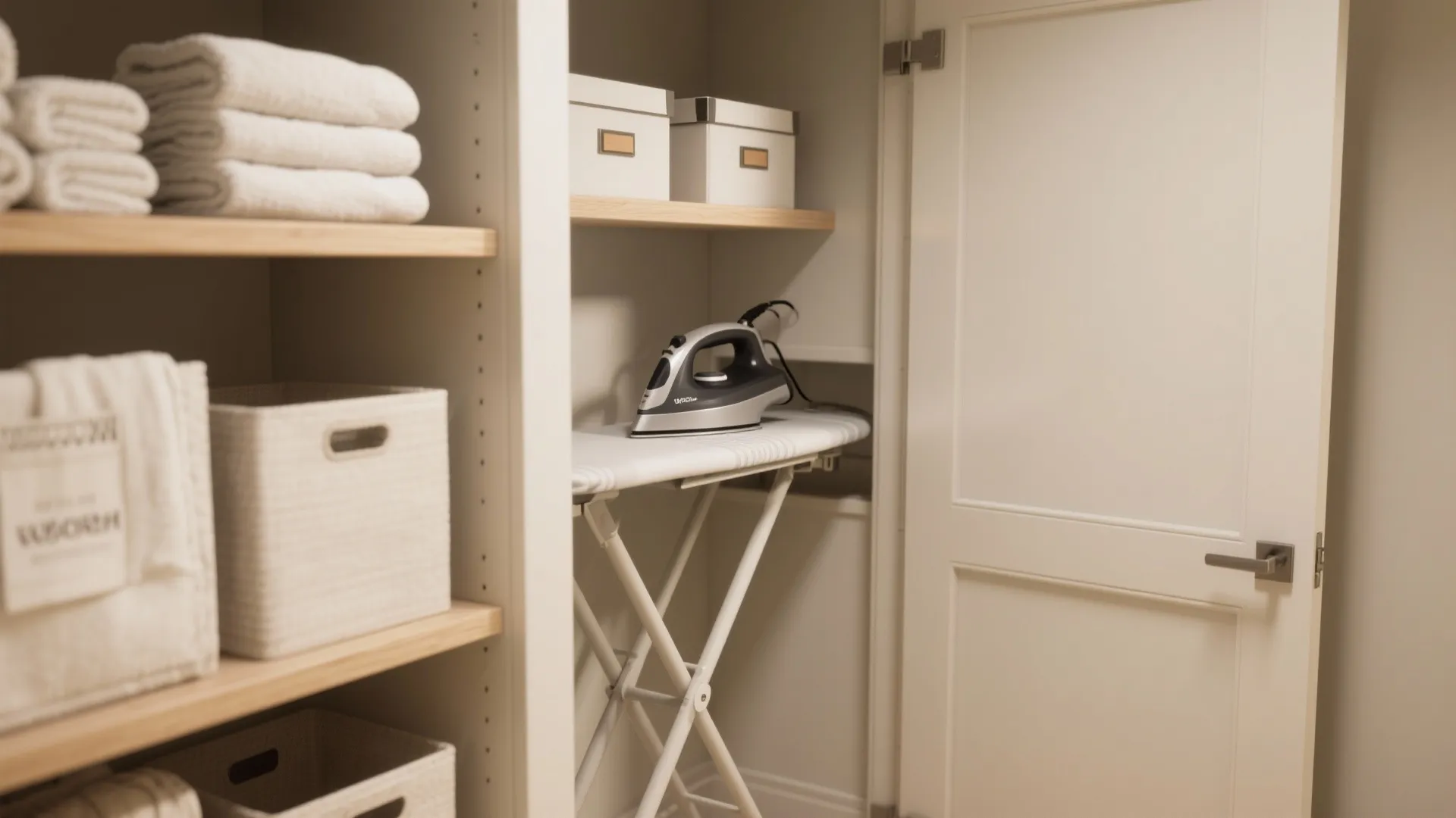 3. Fold-and-iron niche with open shelving