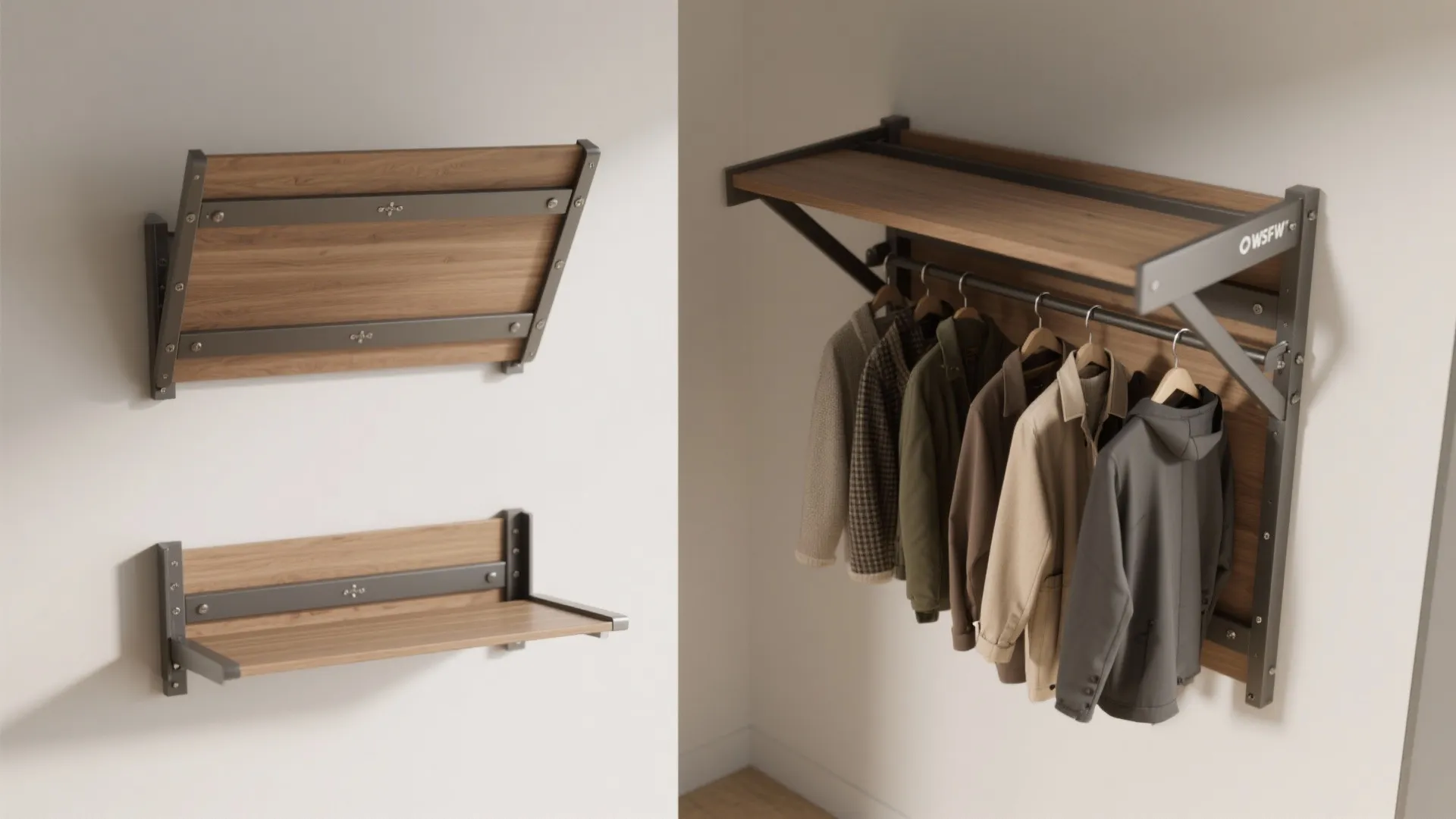 5. Fold-down rack or modular system