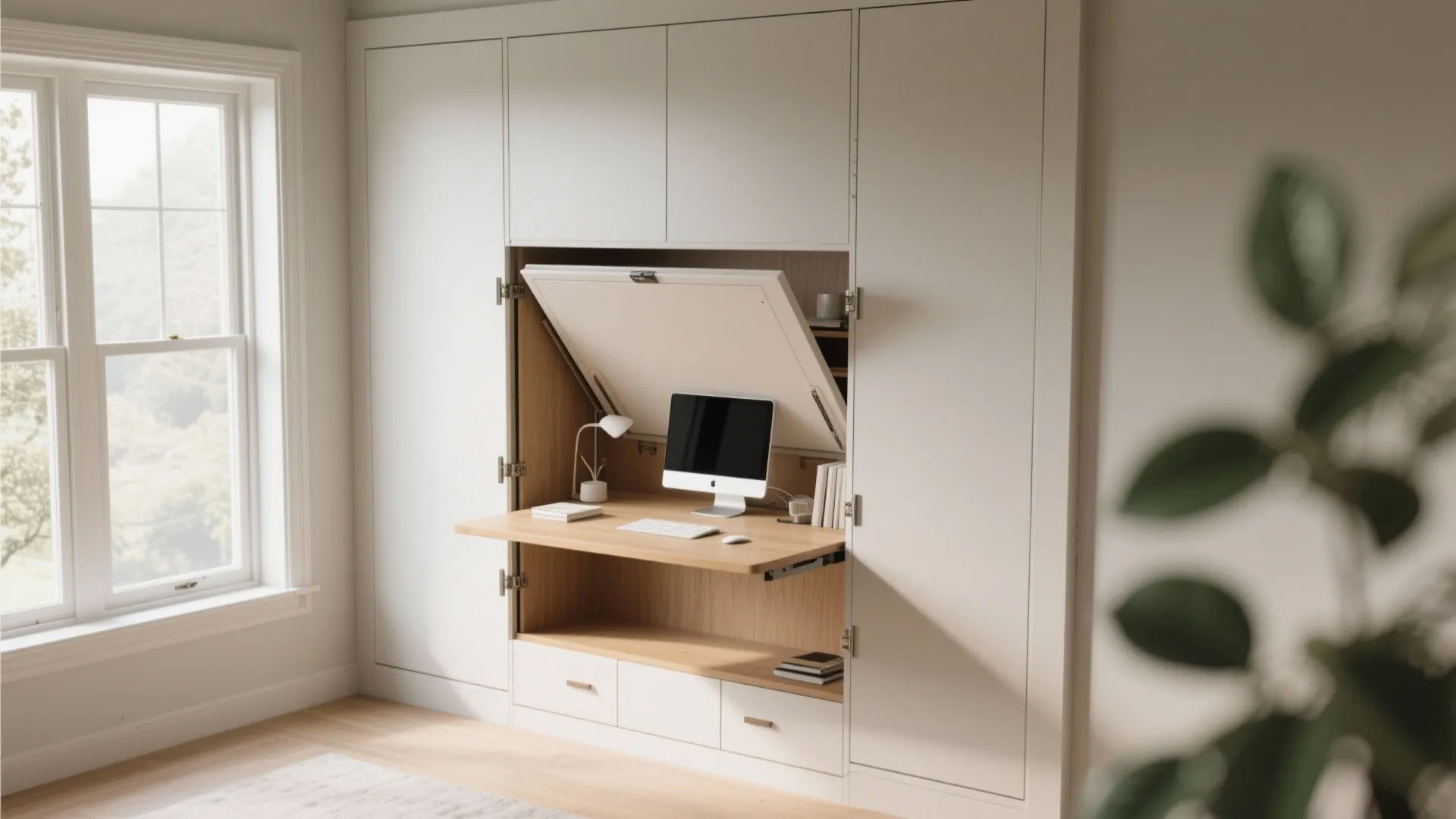 9. Hidden Fold-Out Desk