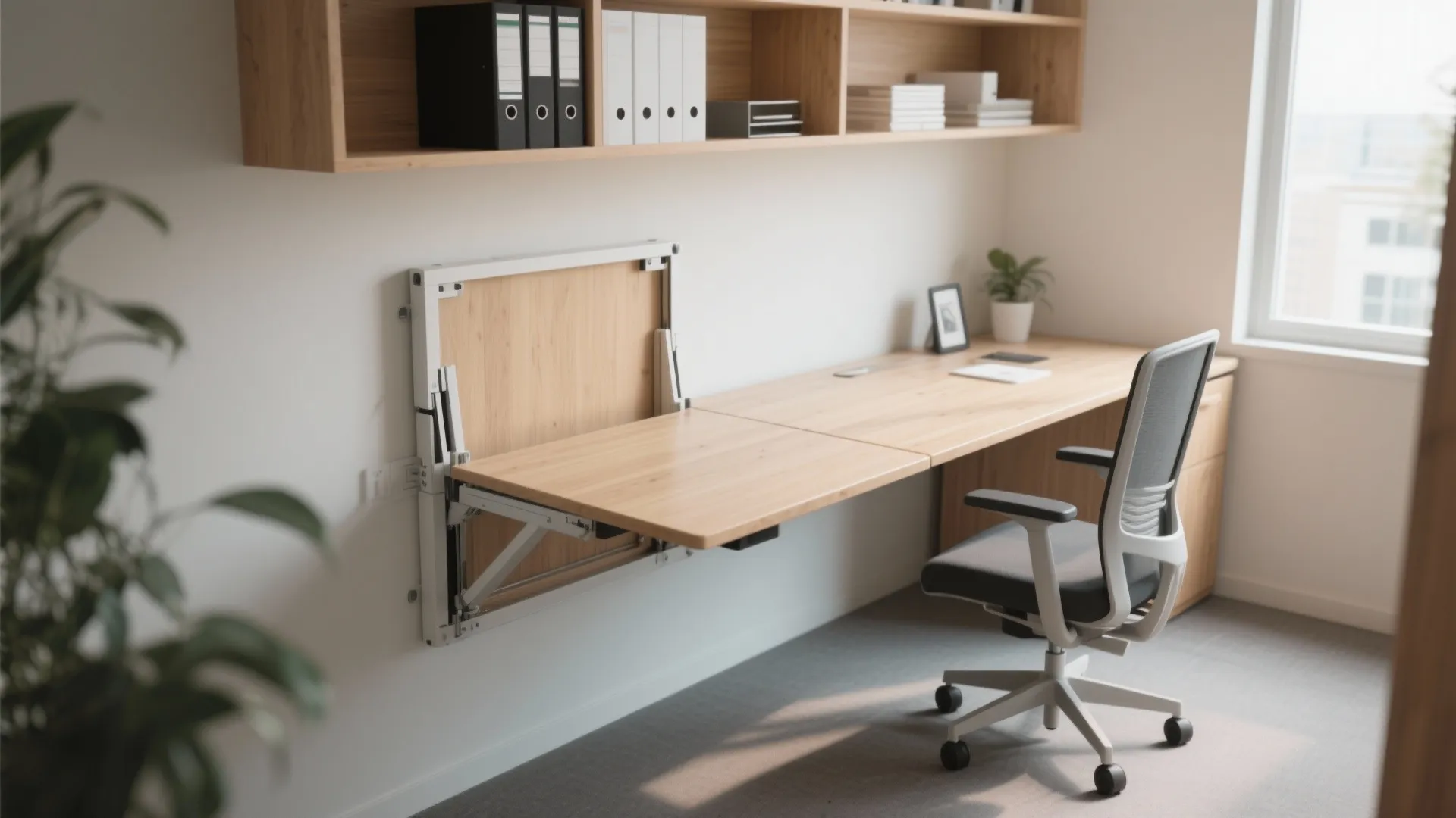 Wall-Mounted Fold-Out Desk