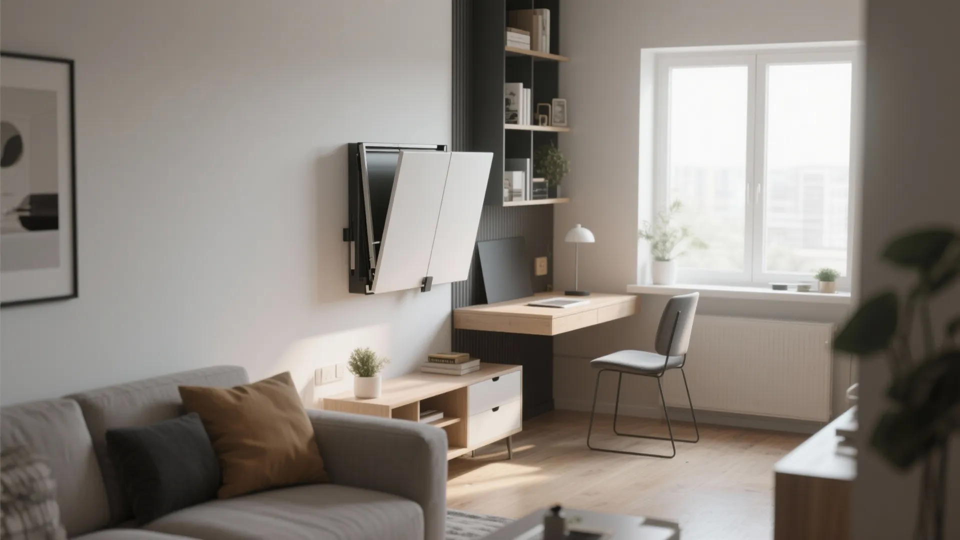 7. Wall-Mounted Fold-Out Desk