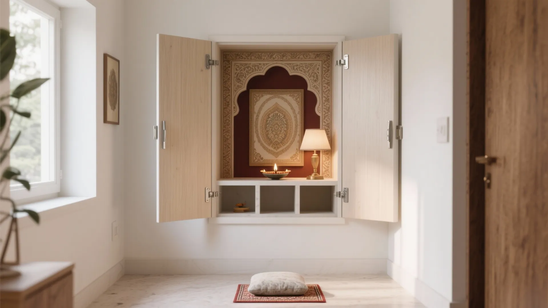 Fold-out Wall Shrine for Ultra-Compact Homes