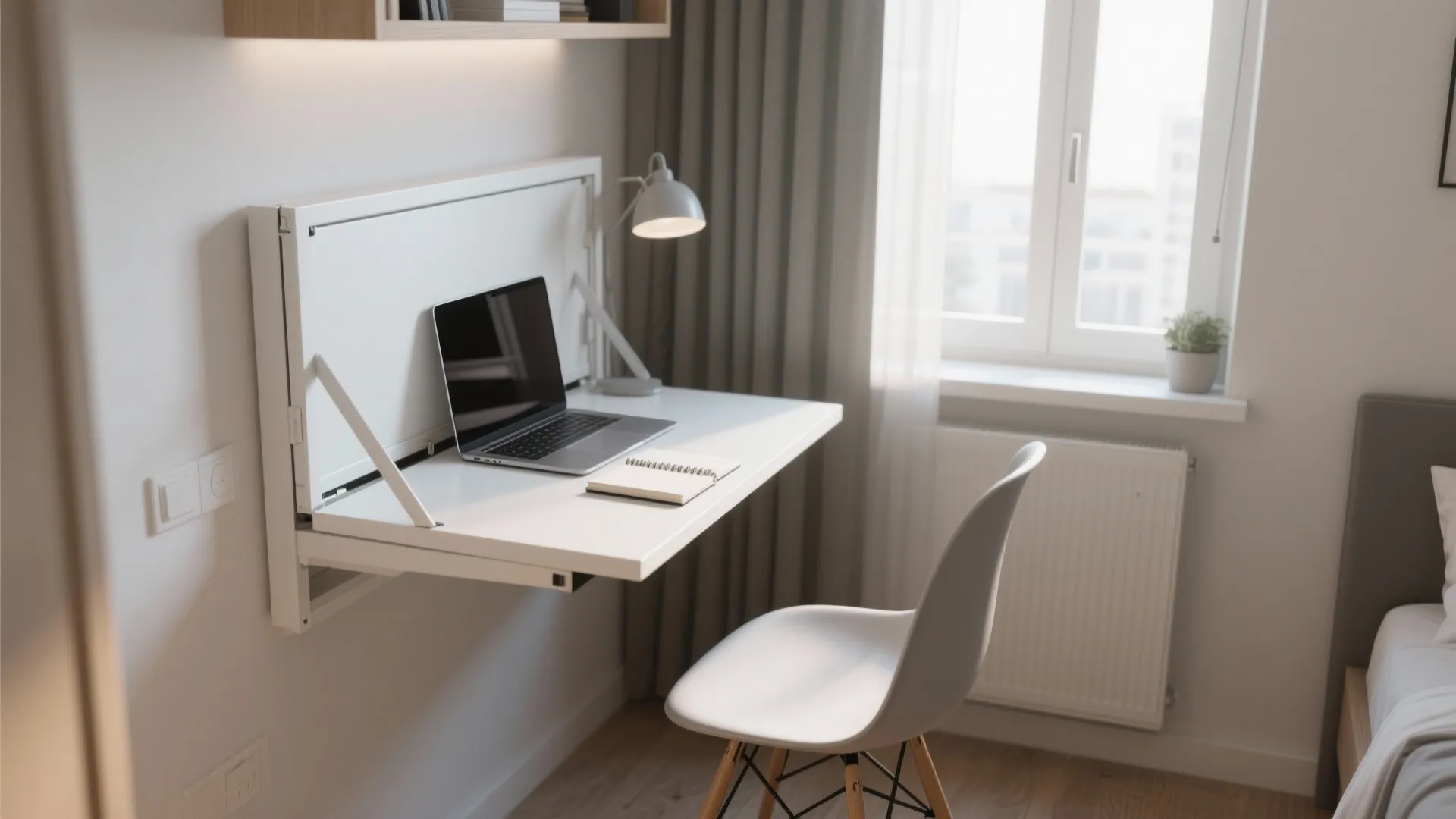 Wall-Mounted Fold-Out Desks