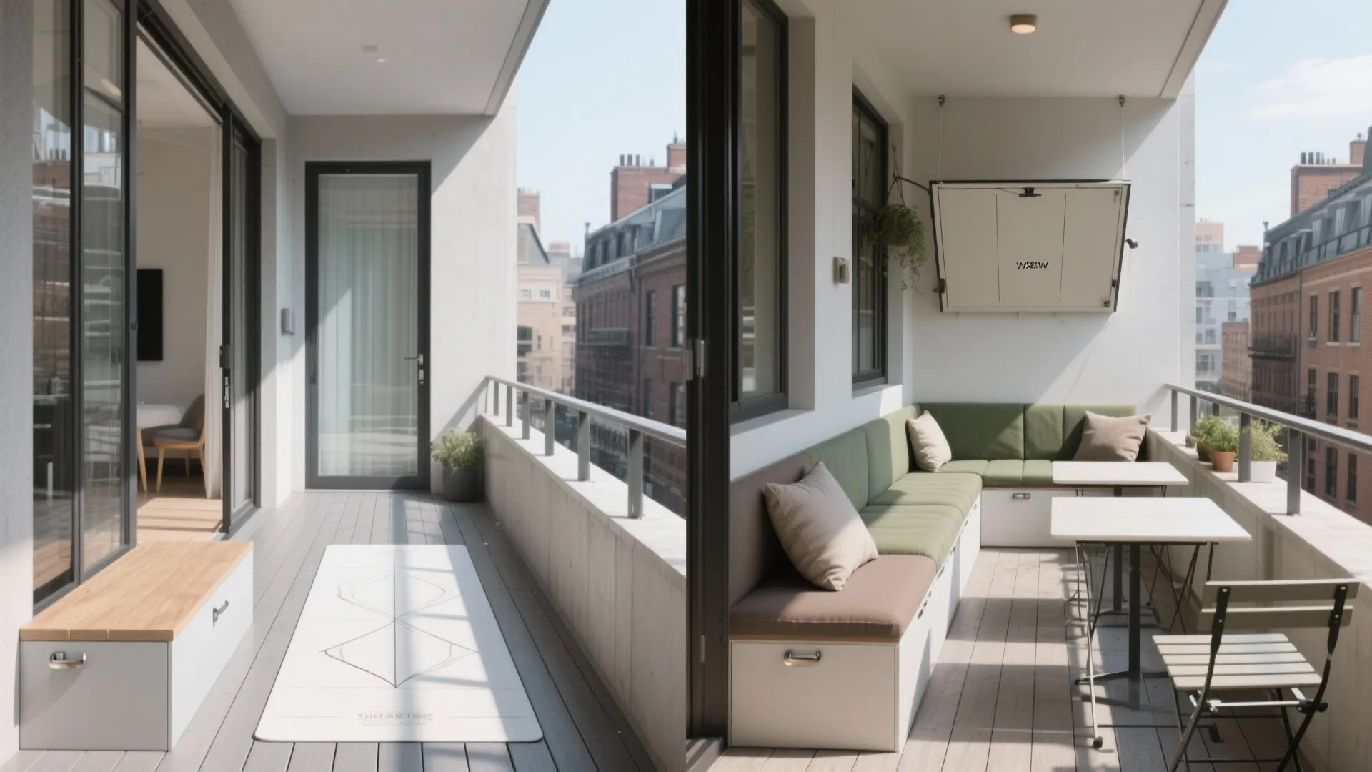 Fold-away seating and built-ins that hide storage