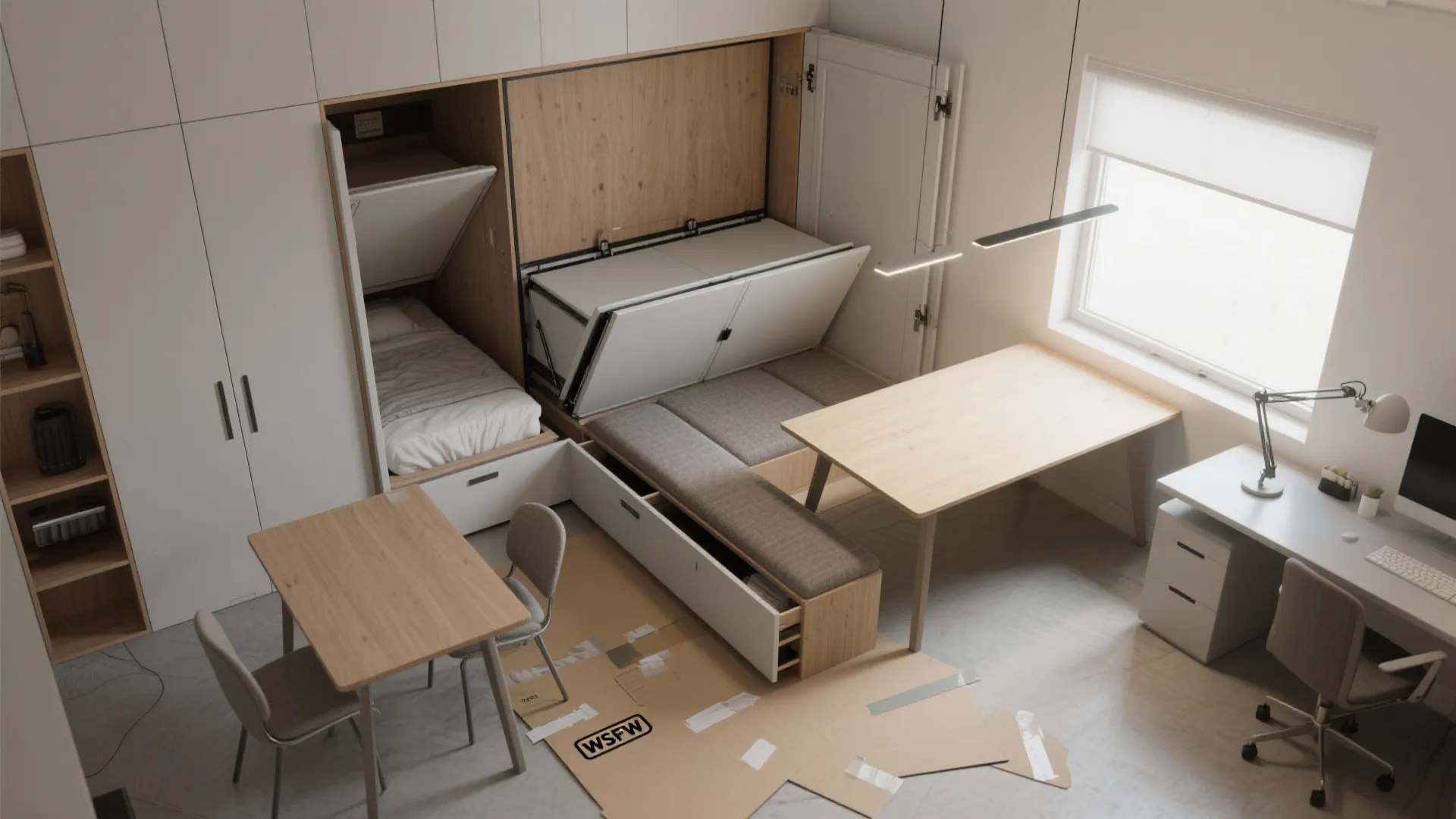2. Fold, slide, and tuck: multi-use furniture