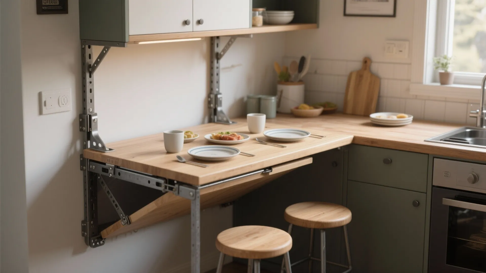 3. Fold-down island or multipurpose table