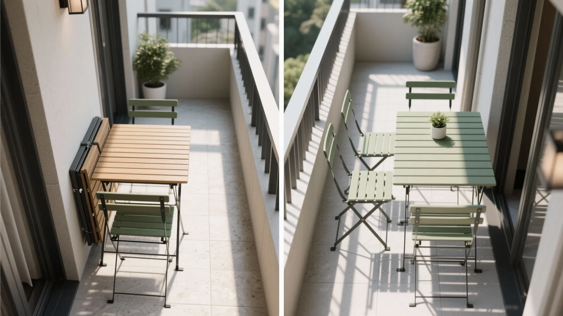 Fold-Down Tables + Stackable or Folding Chairs