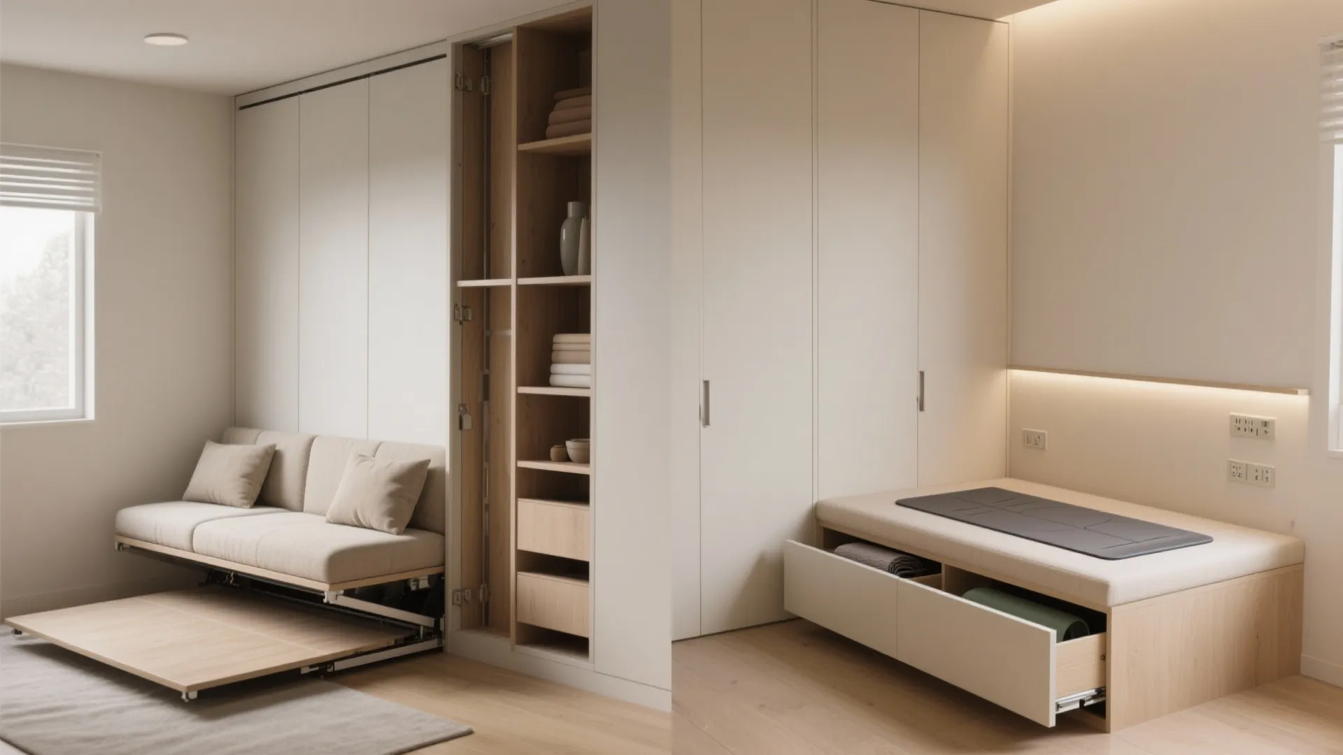 2. Fold-down wall studio