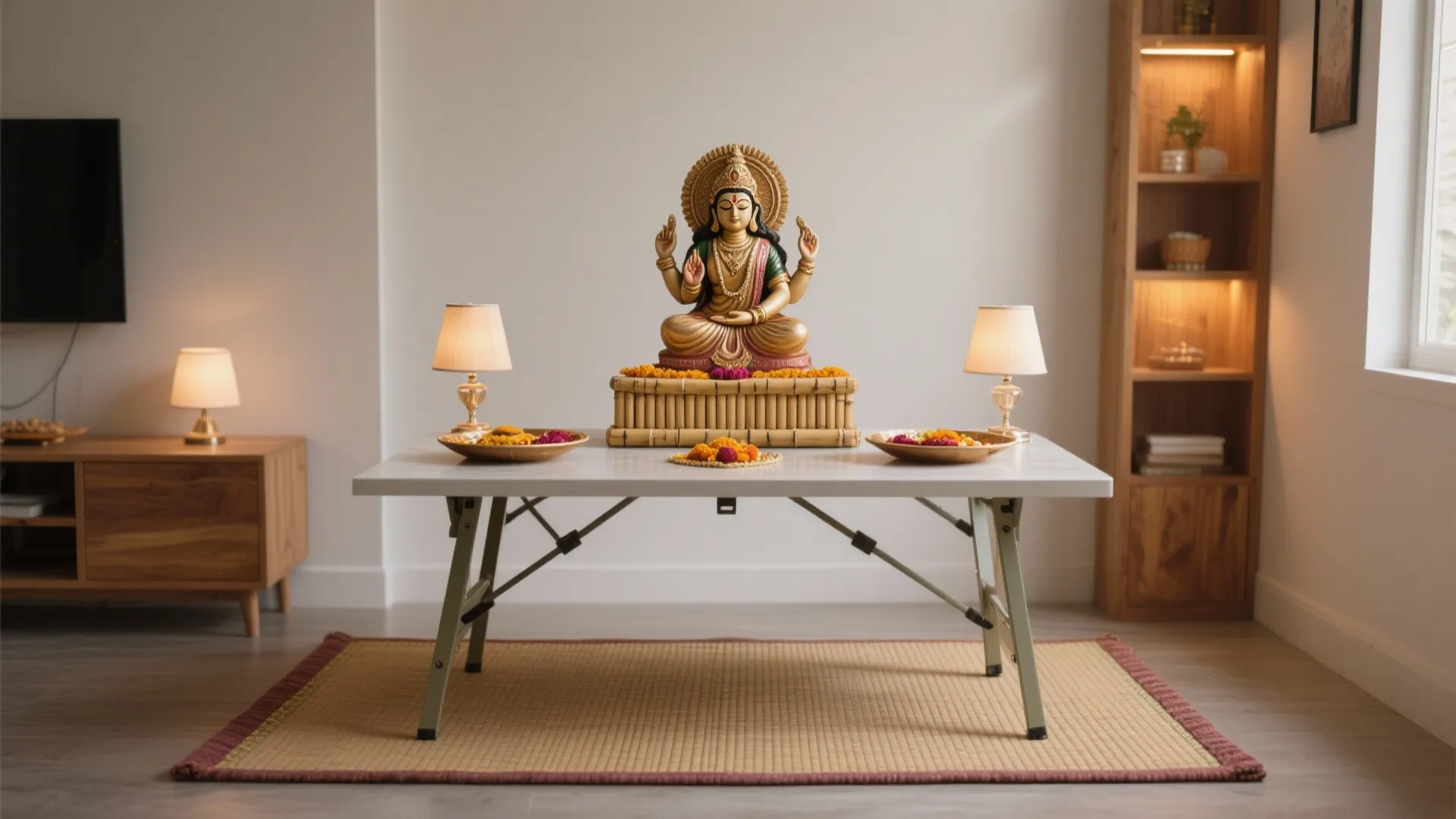 Compact Altar on a Foldable Table