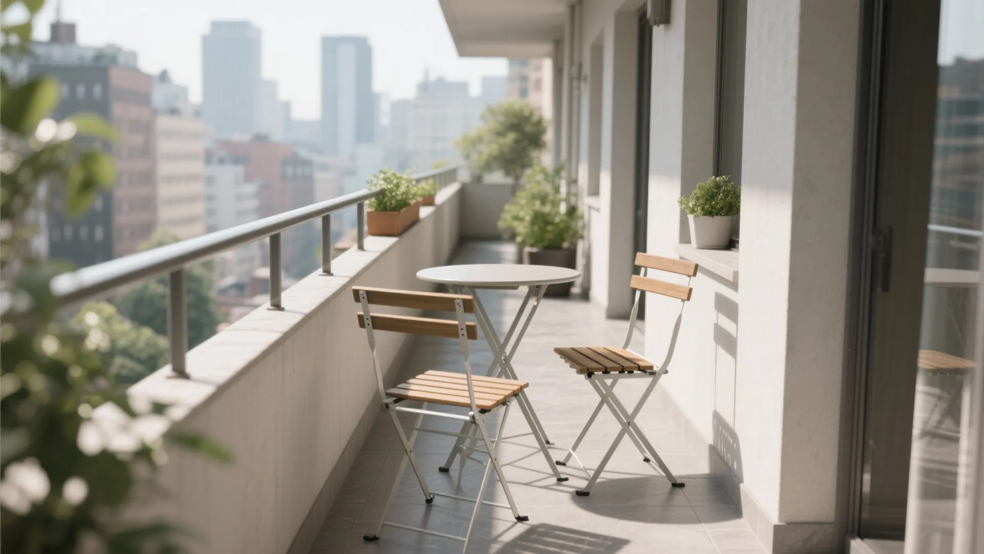 Foldable Bistro Set for Narrow Balconies