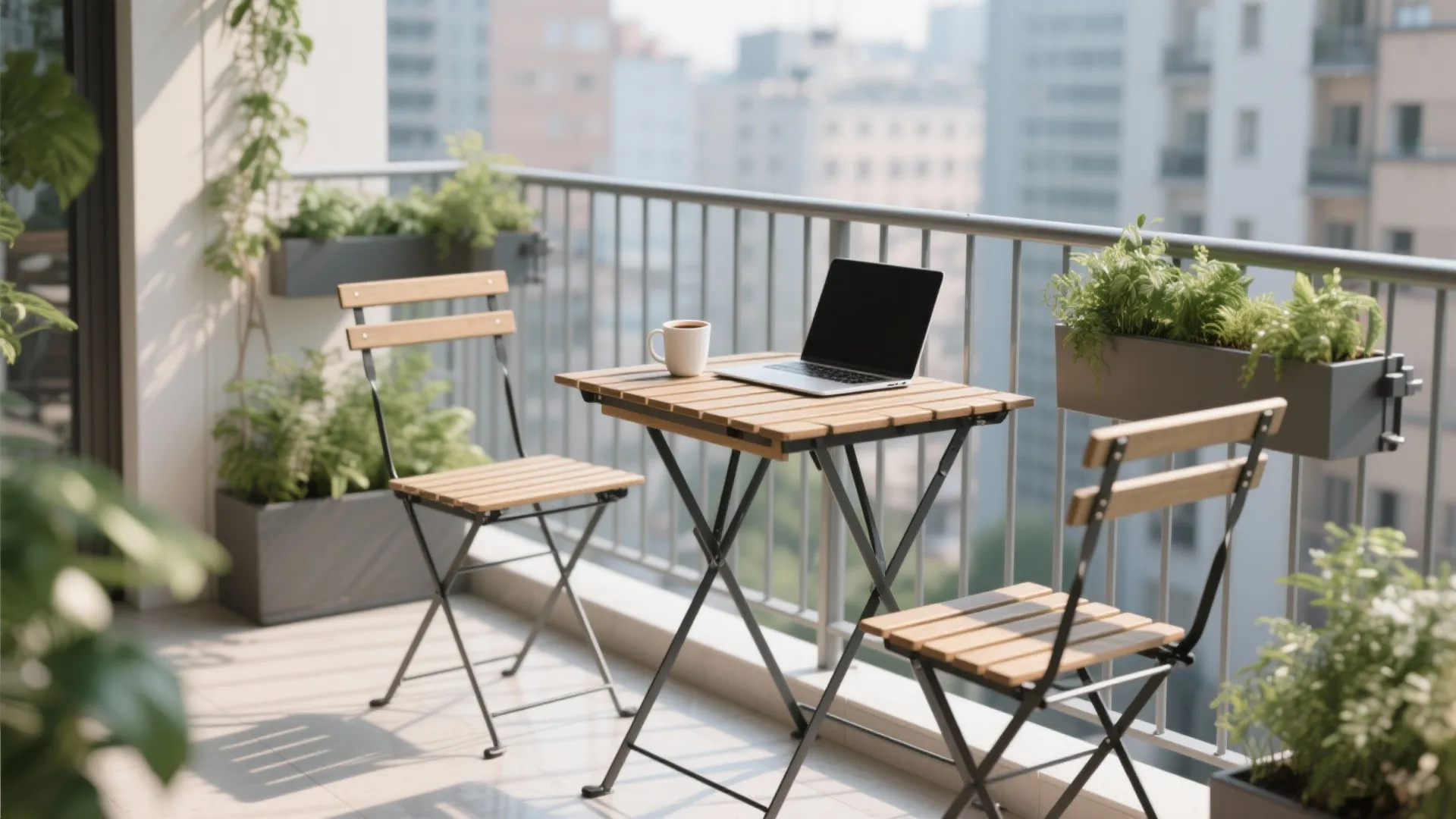 Foldable Bistro Sets and Rail-Mounted Tables