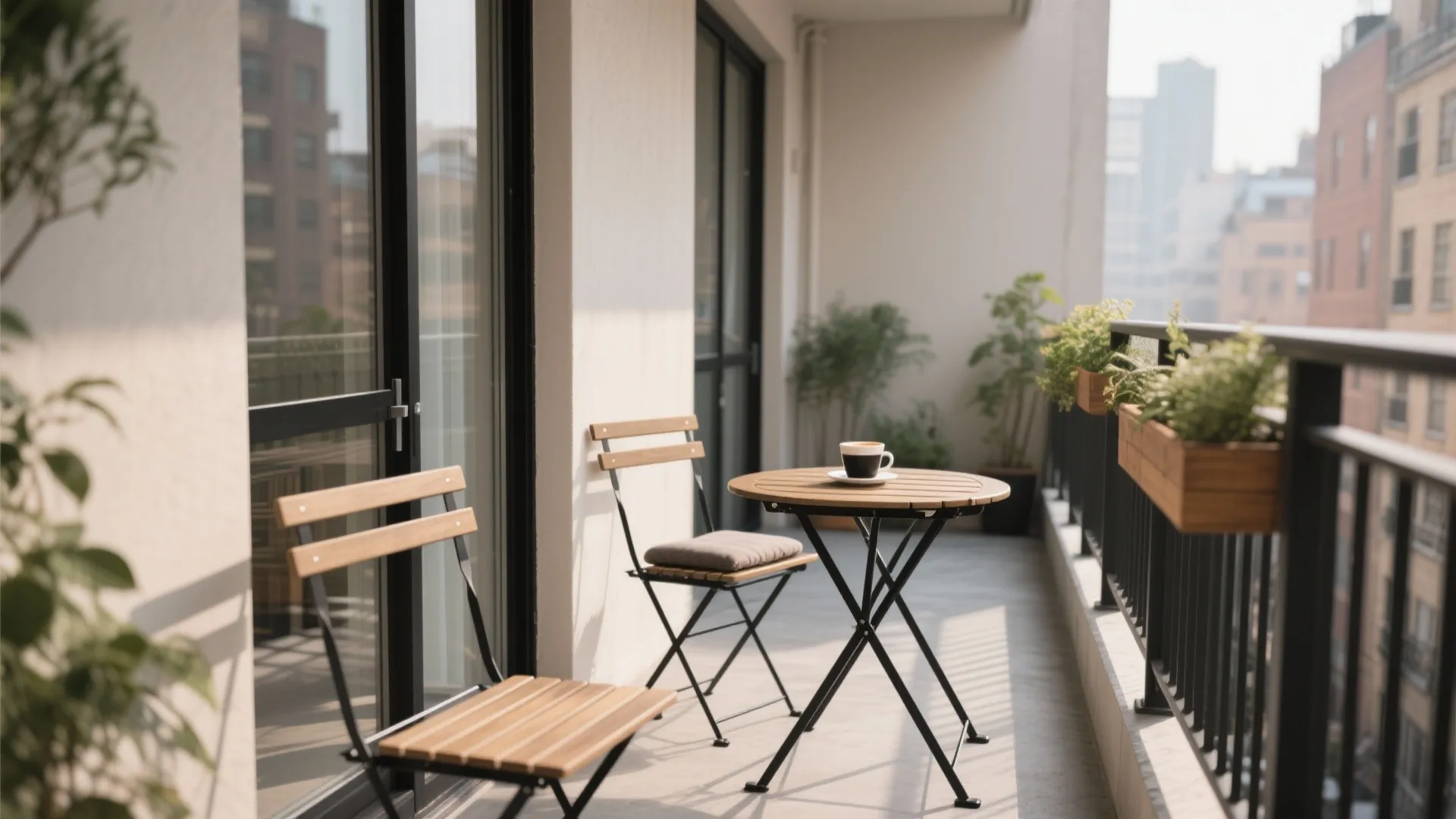 Foldable Bistro Set with Slim Profiles