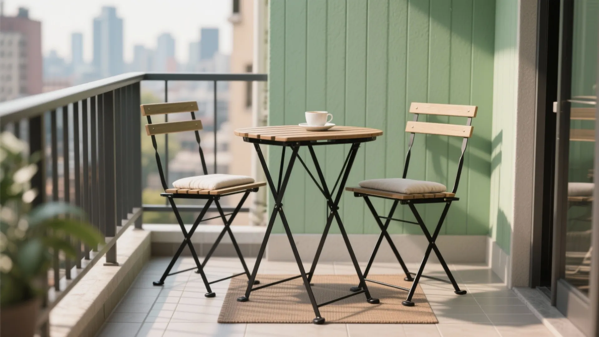 3) Foldable Bistro Sets with Weather-Resistant Cushions