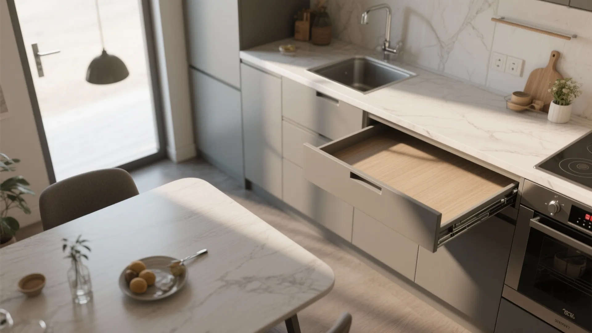 3. Foldable dining and multi-use counters