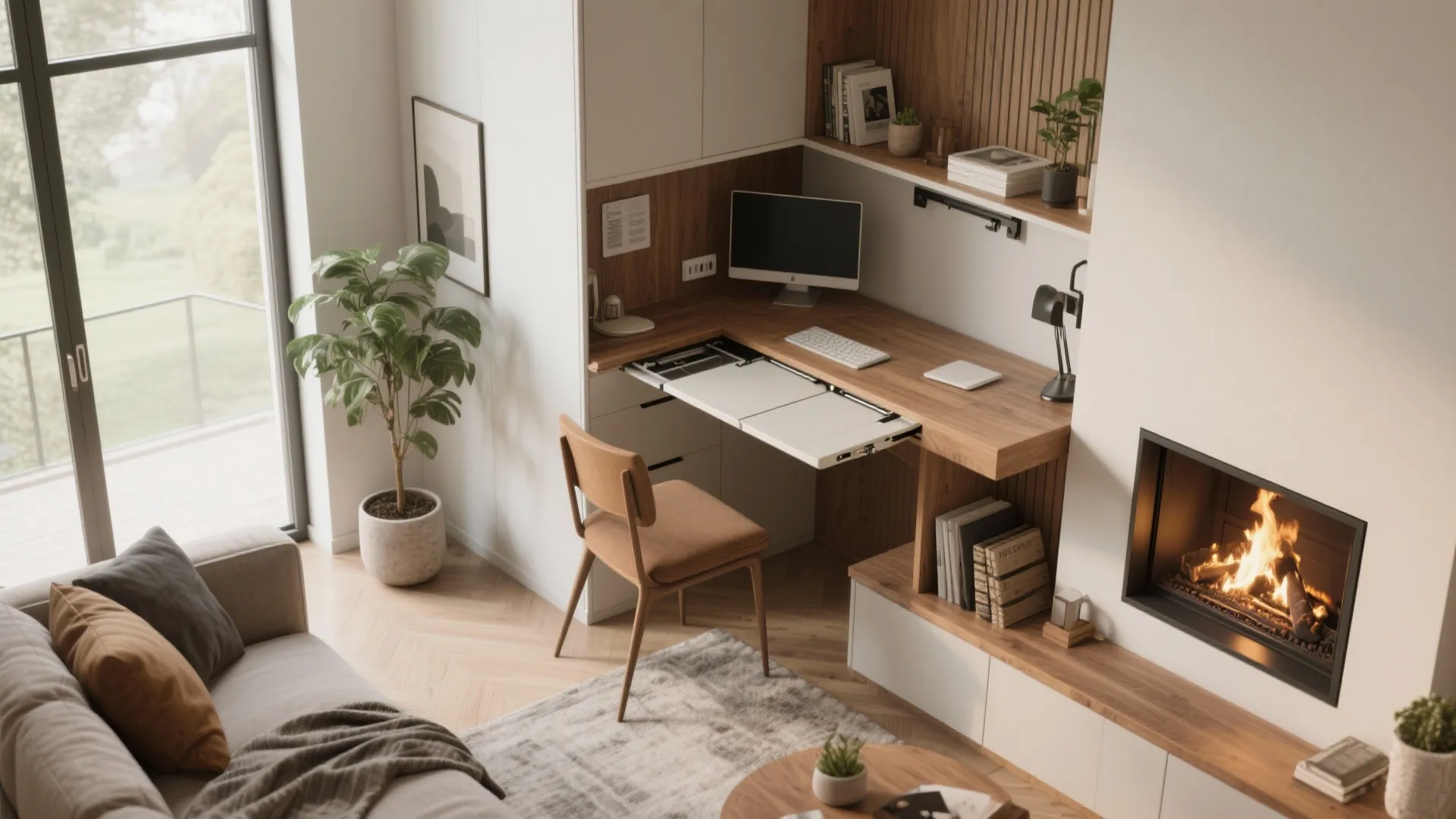 5. The Multifunction Zone — foldables and hidden desks