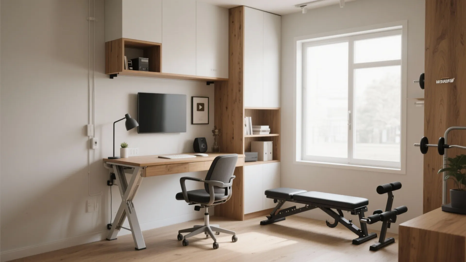 1. Foldable Desk Meets Foldable Bench