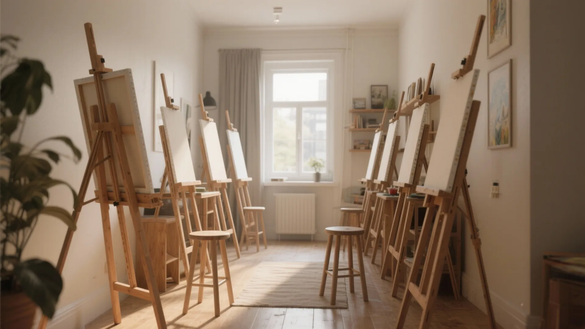 1. Foldable easel stations