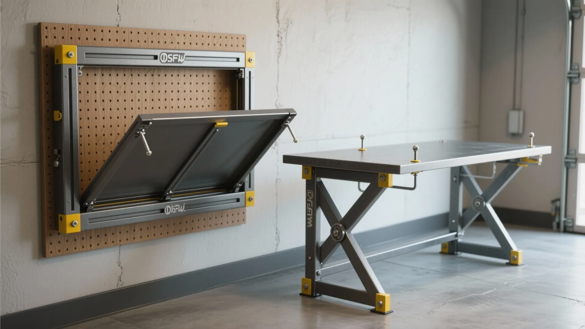 Foldable frame for tight garages