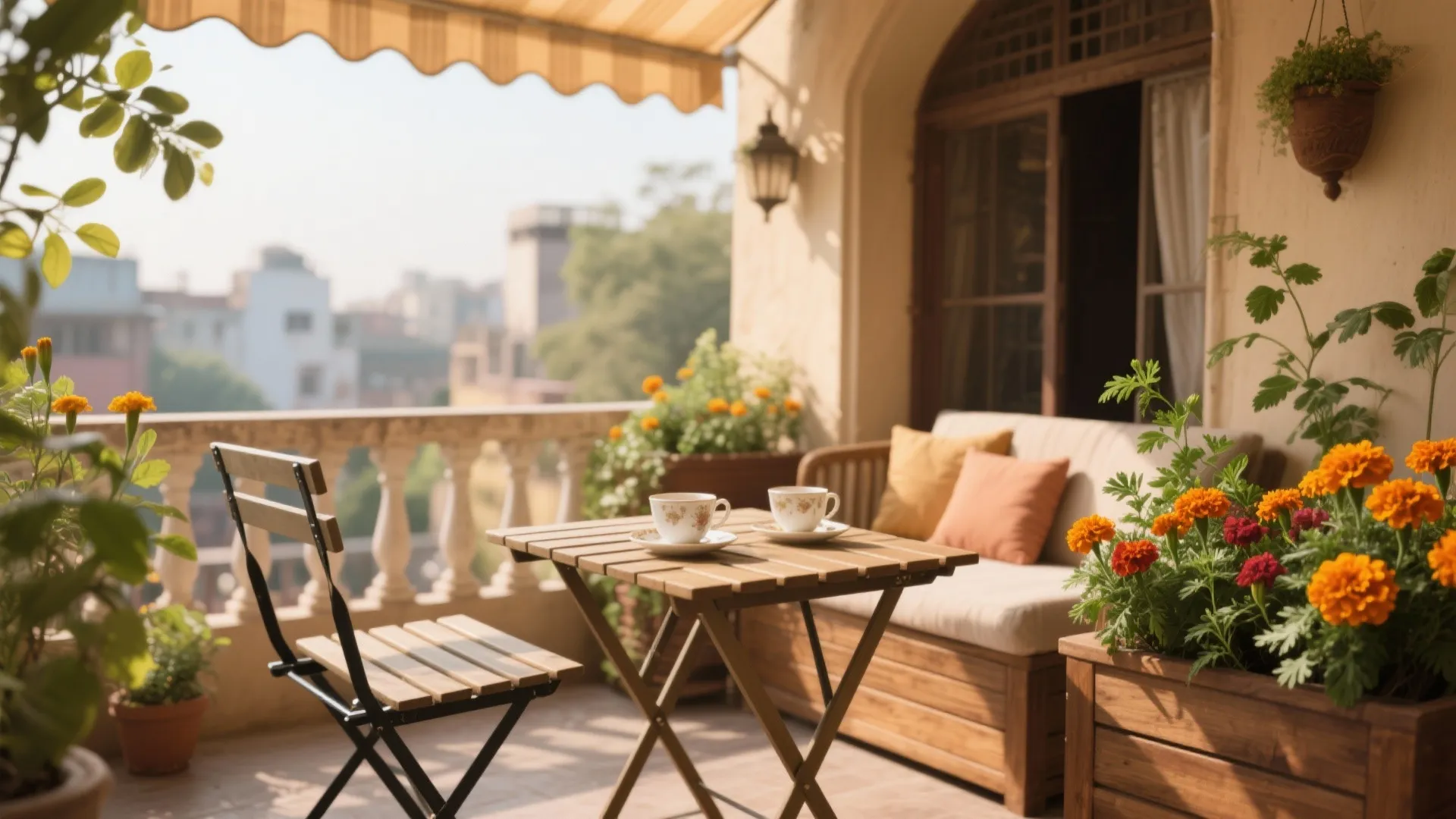 Foldable furniture with planters