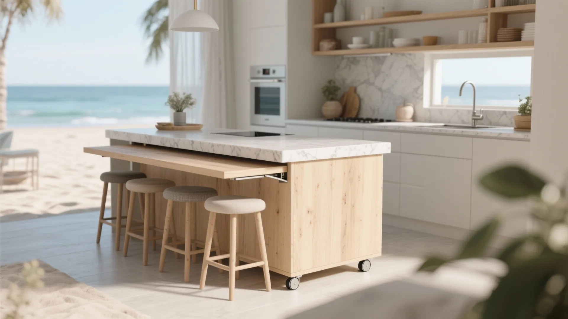 5. Multifunctional Island or Foldable Surfaces