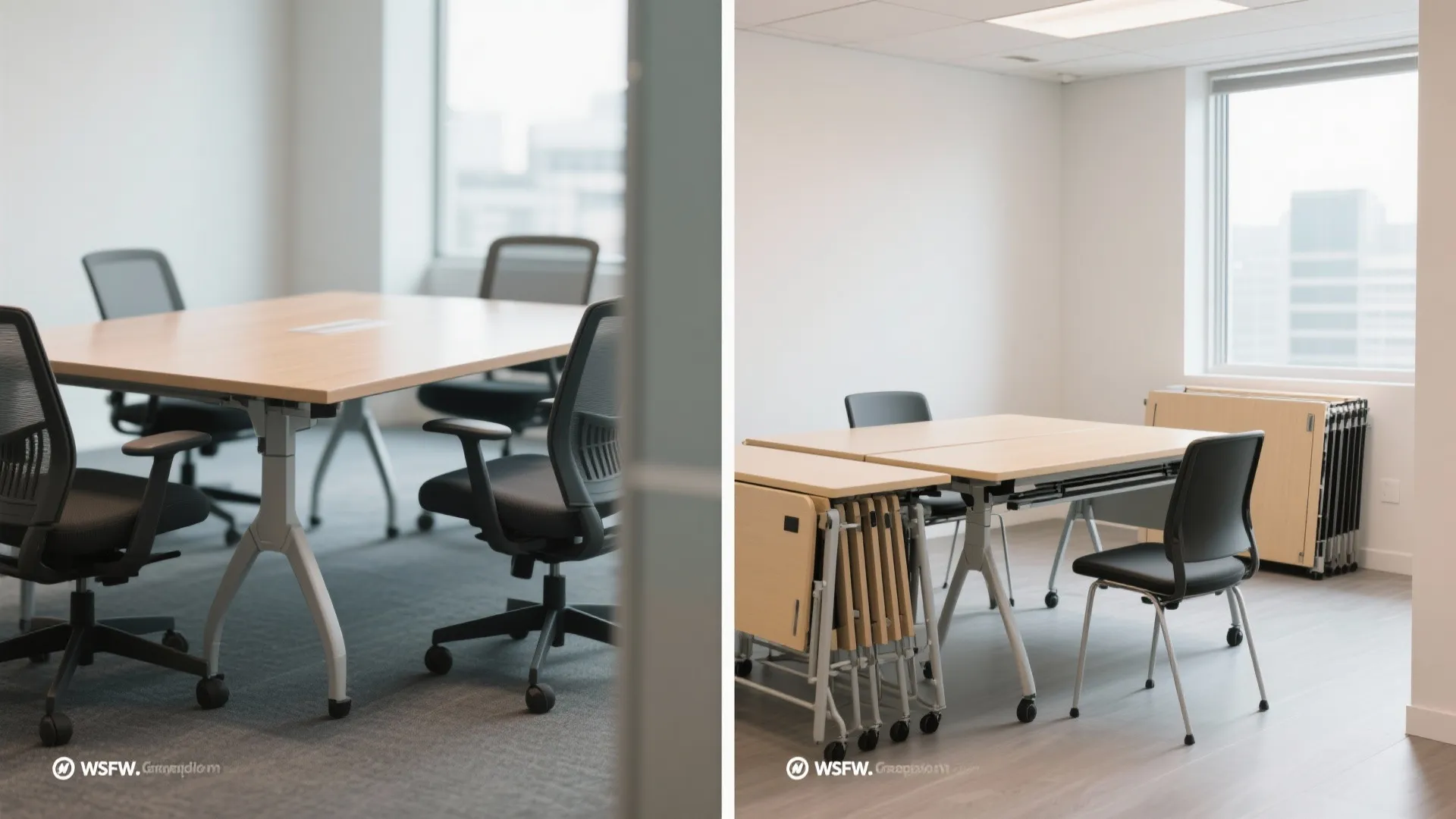 Foldable meeting tables