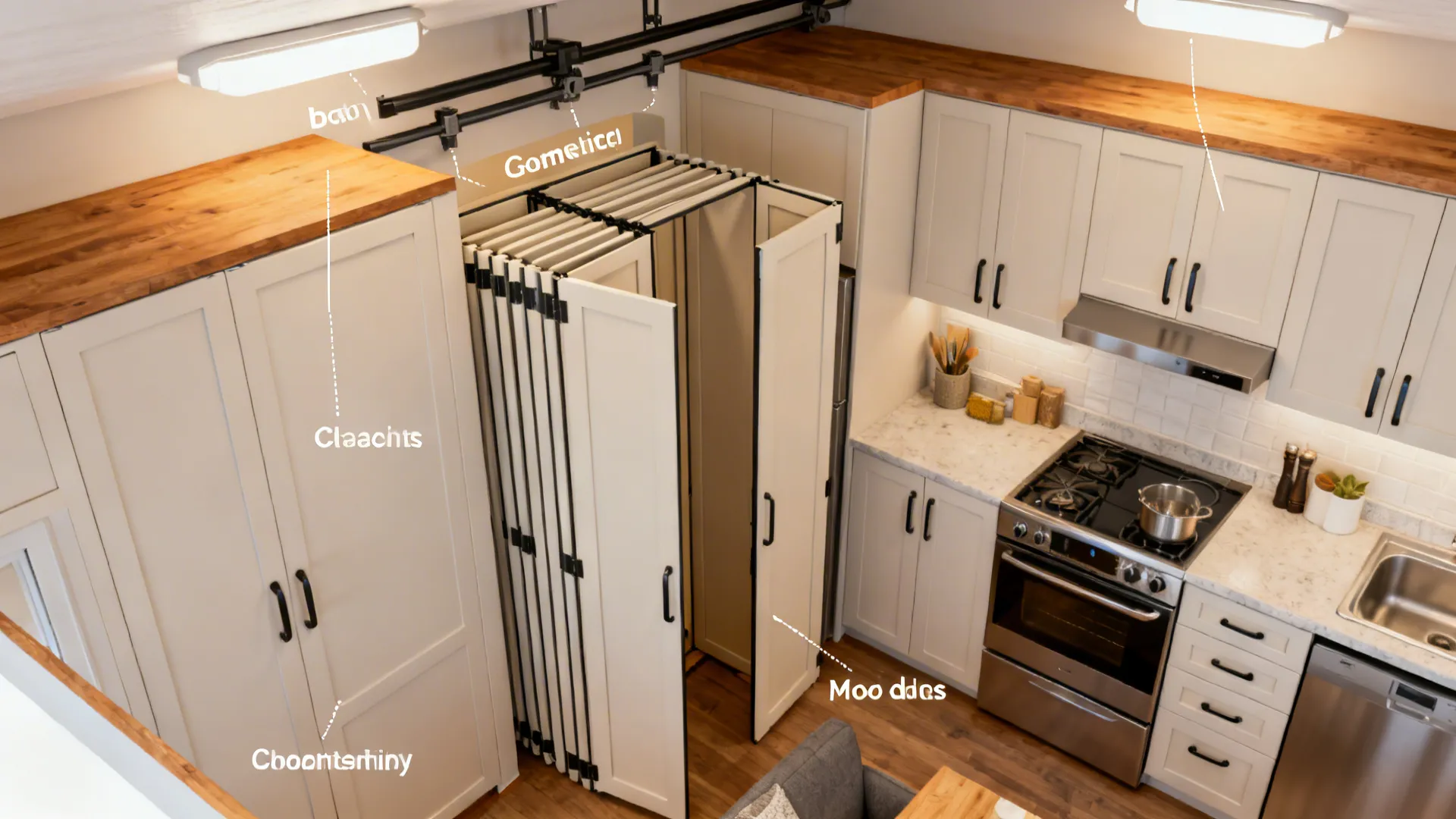 Foldable Partition Panels for Hybrid Living