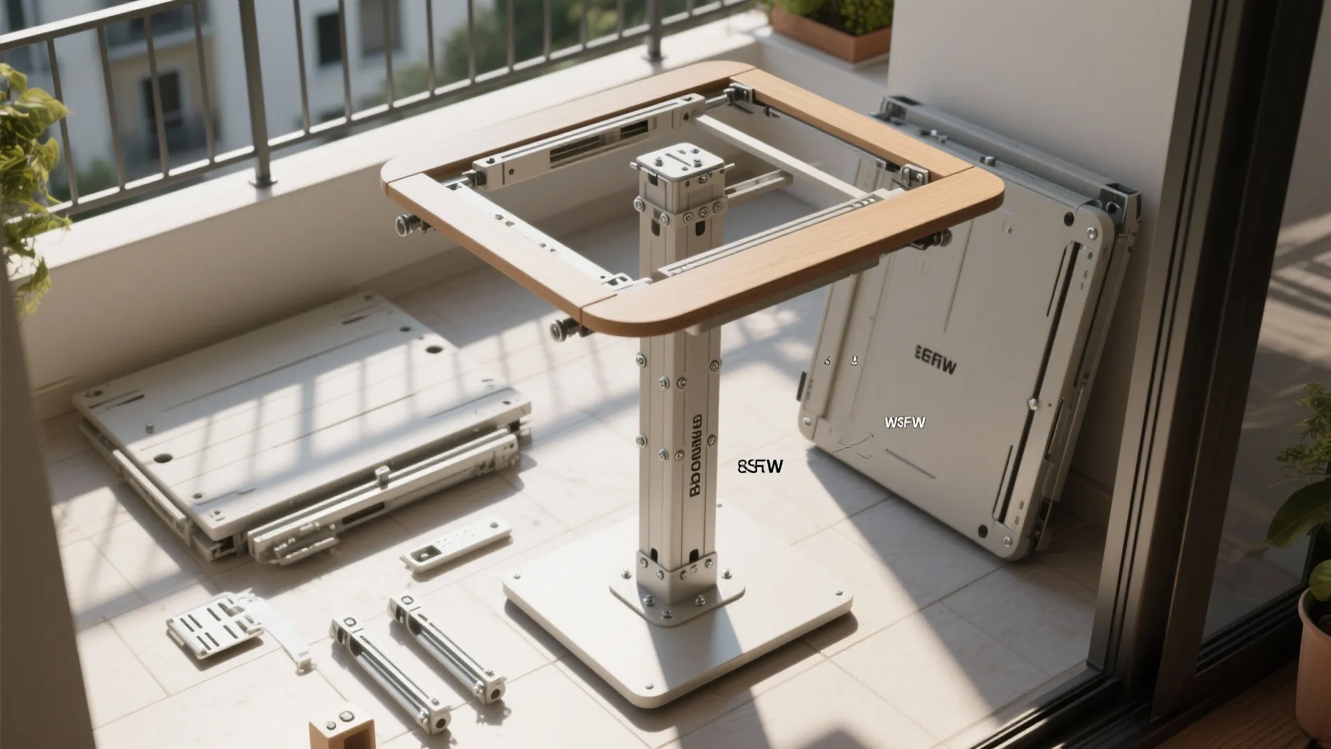 5. Foldable or removable pedestal for balconies and micro-apartments