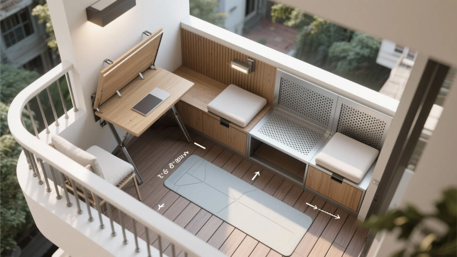 Foldable furniture and multifunction ledges