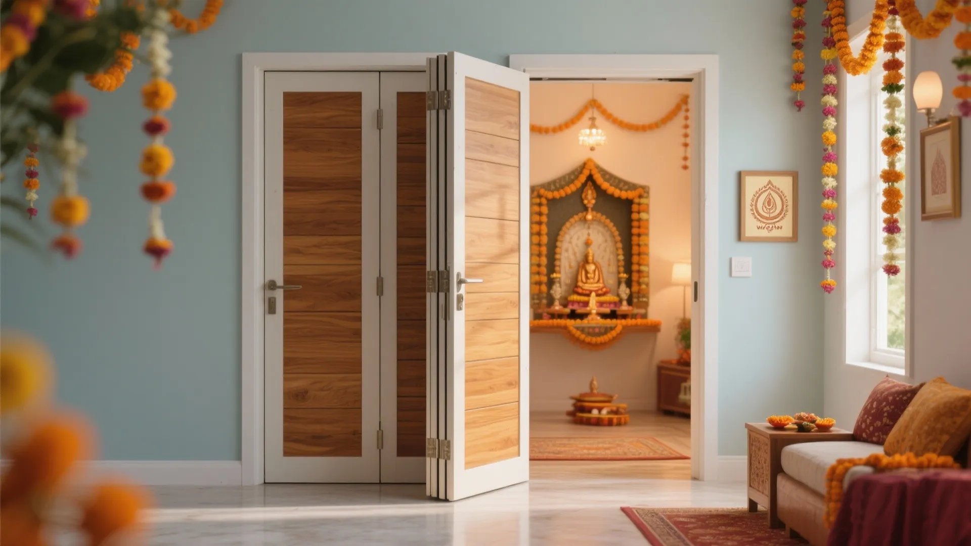 Foldable single door