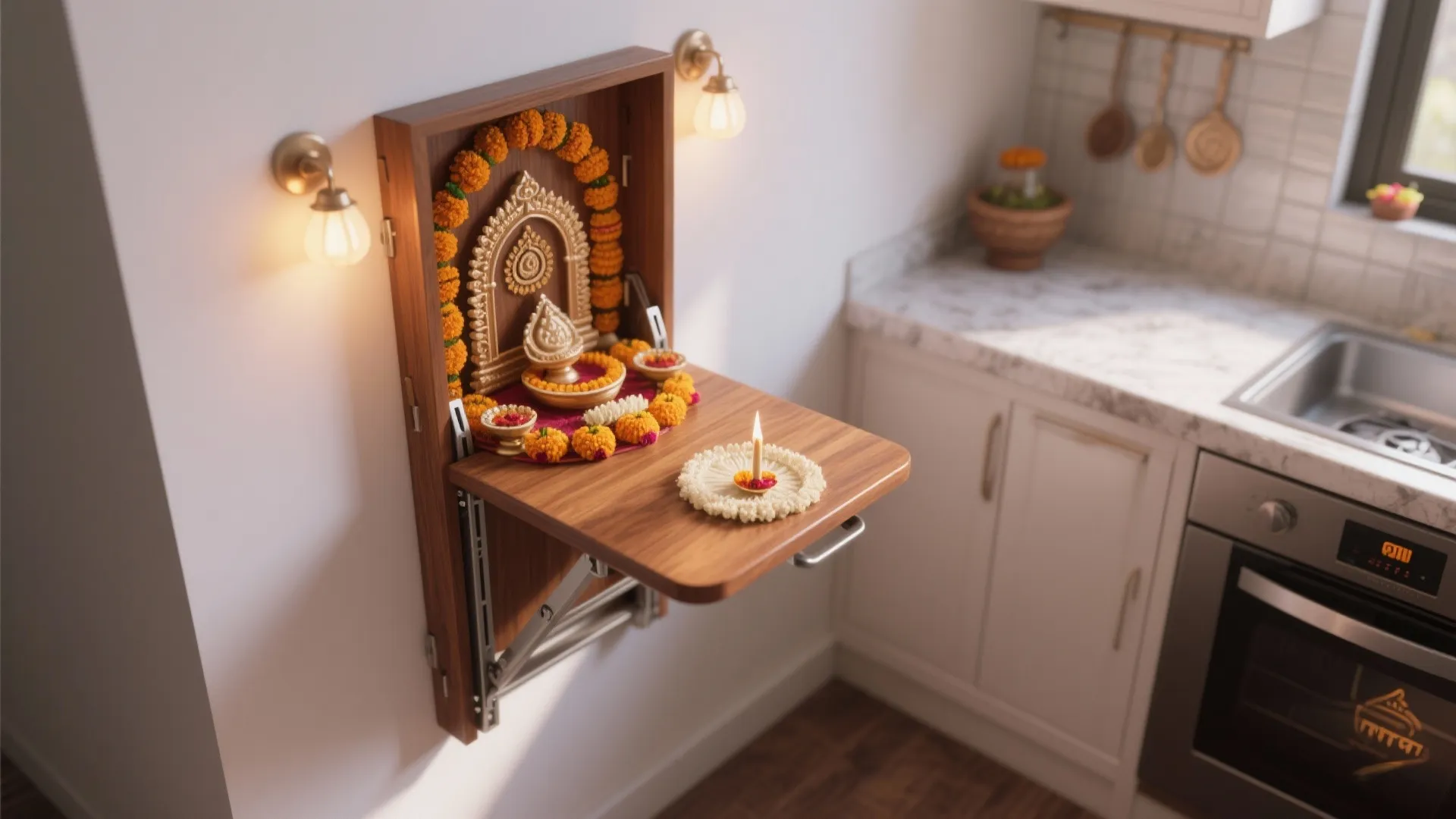 Foldable Pooja Table