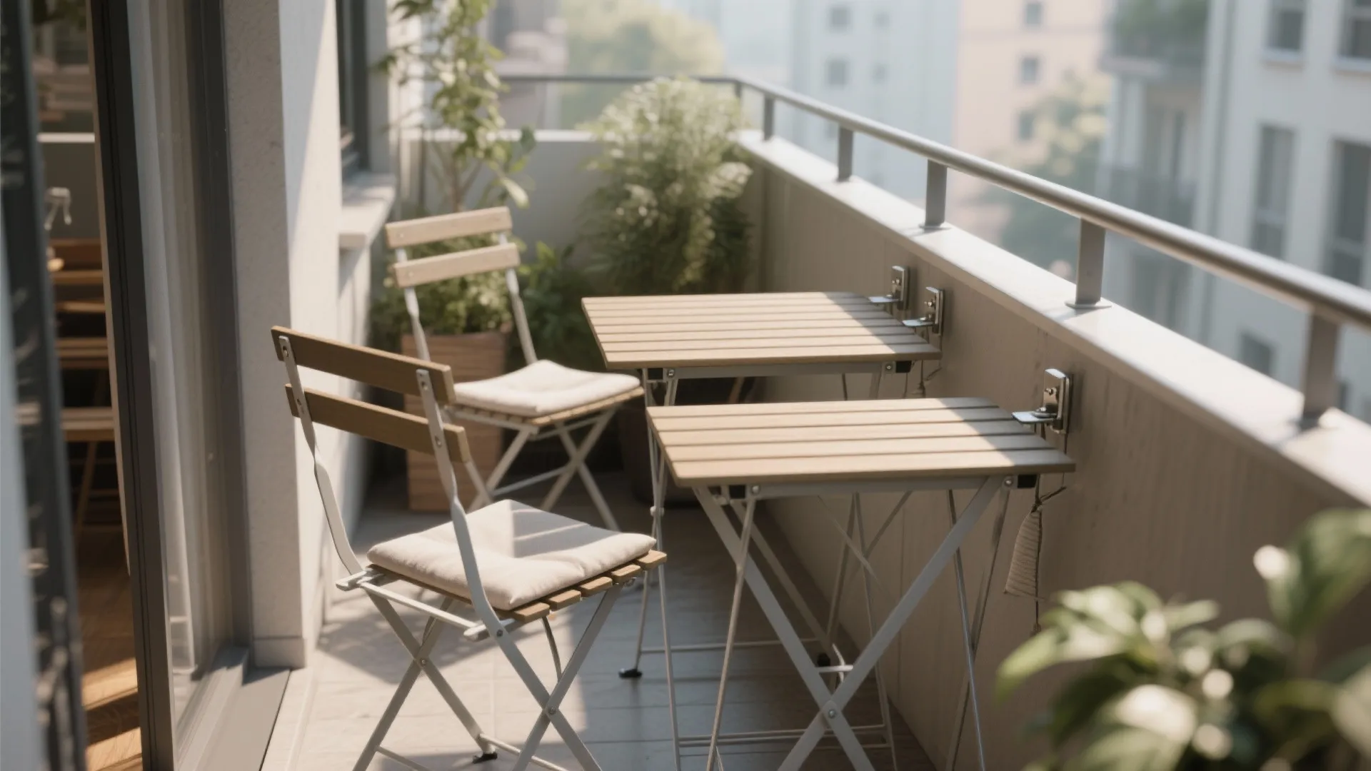 Foldable Bistro Set + Rail Table