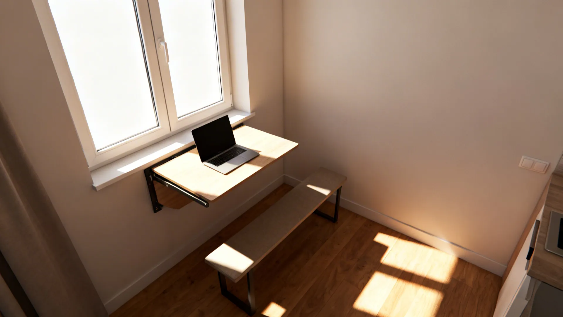 1. Foldable table by the window
