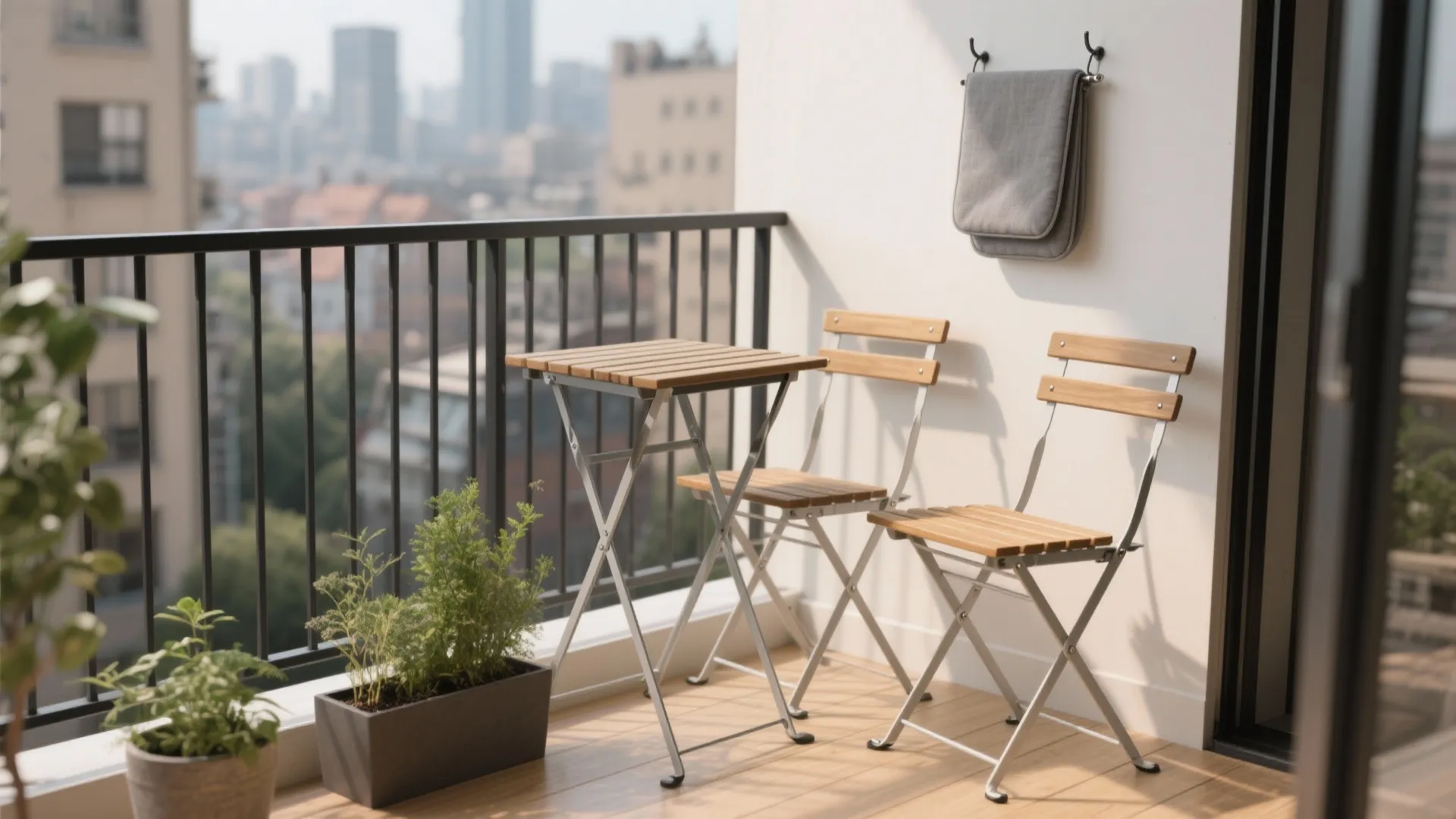 1) Slim foldable chairs that disappear when you don’t need them