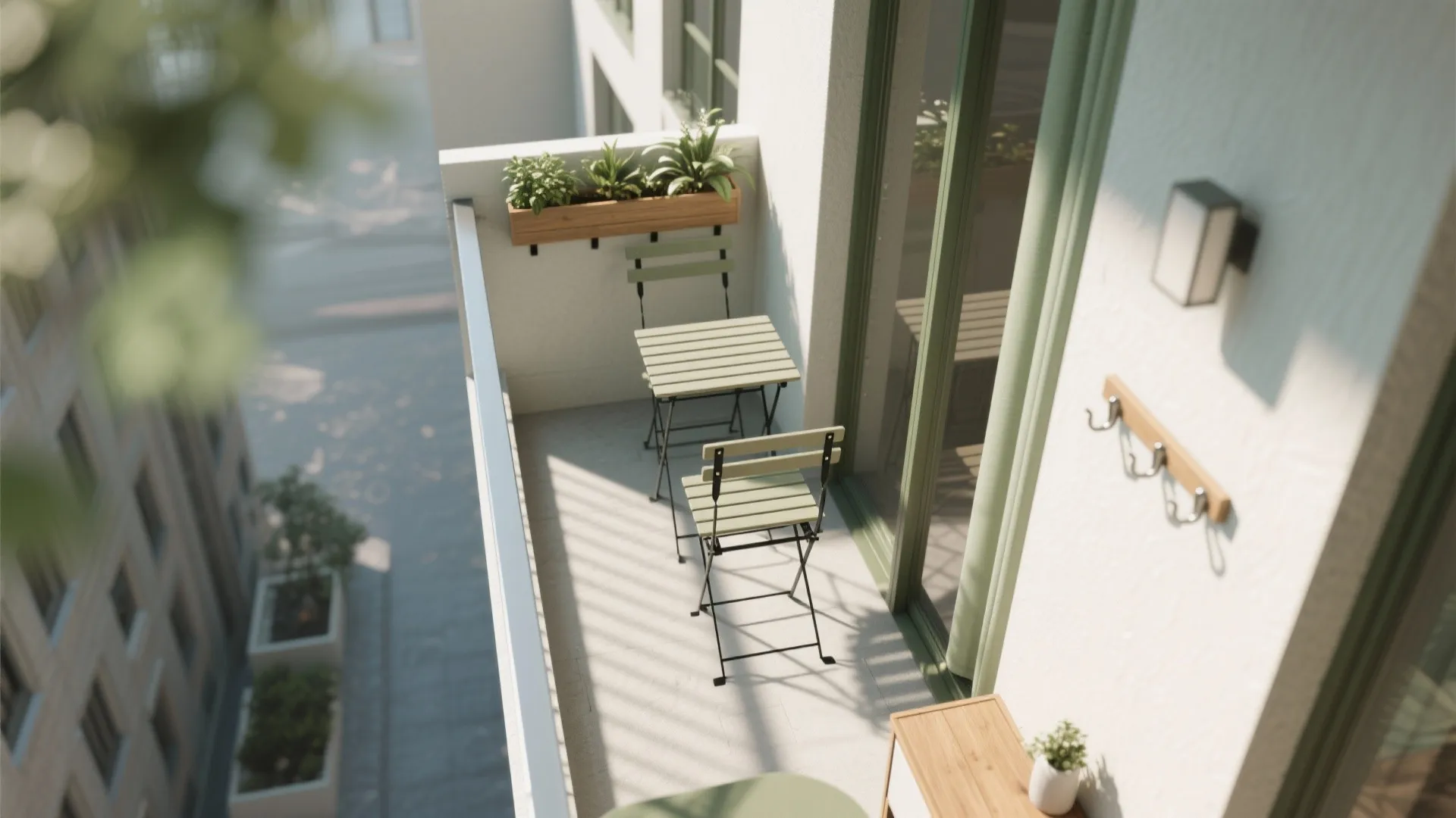 Minimalist Balcony Storage & Foldable Furniture