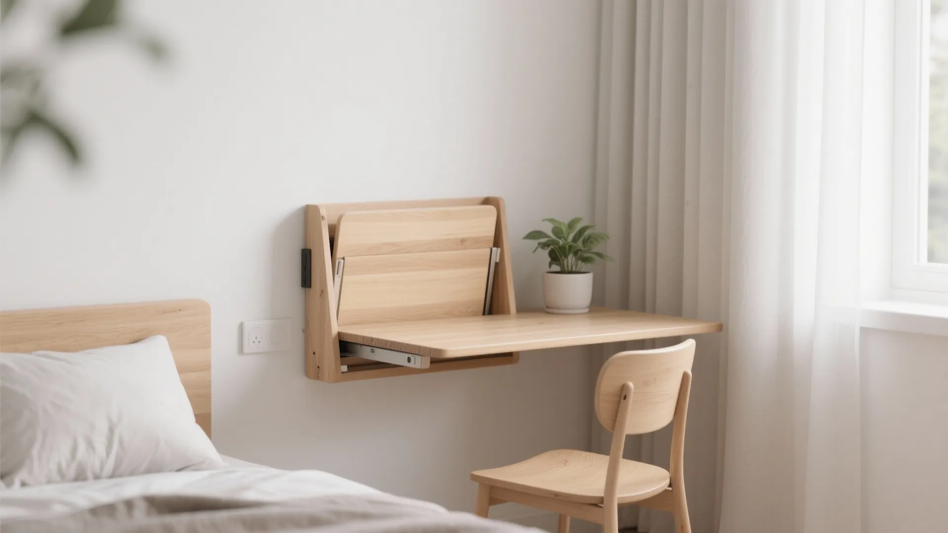 1. Wall-Mounted Foldable Desk