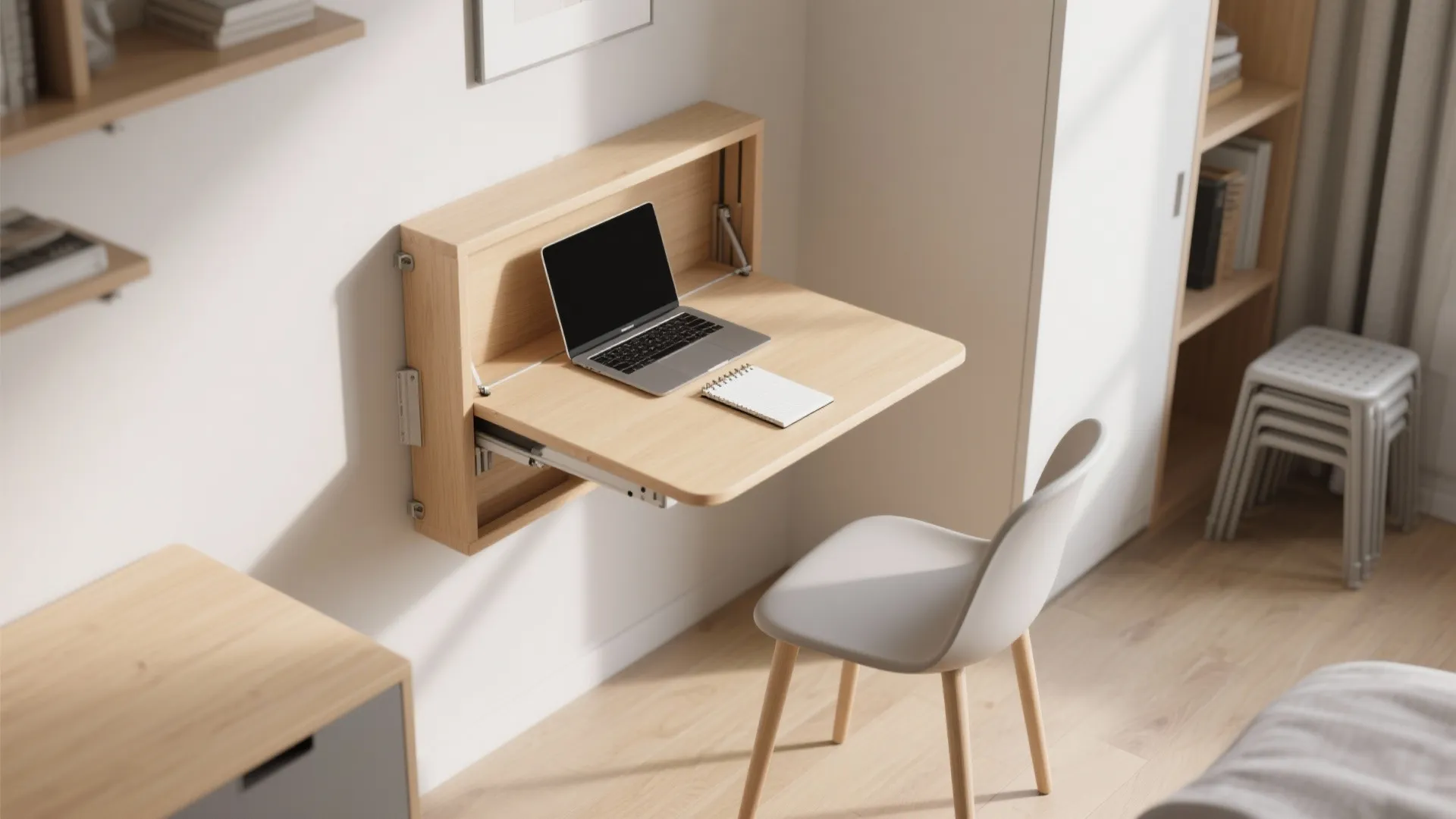 Wall-mounted foldable desks