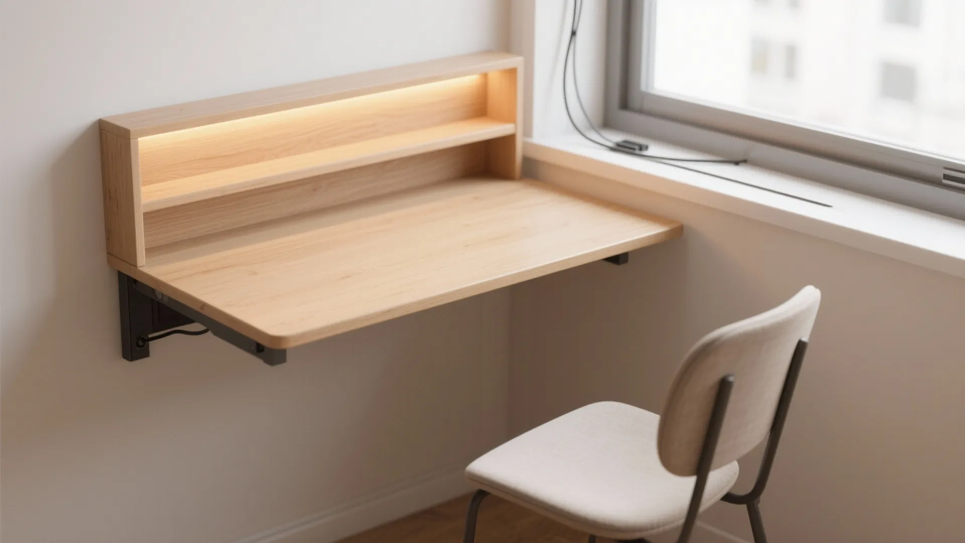 1. Wall-Mounted Foldable Desk