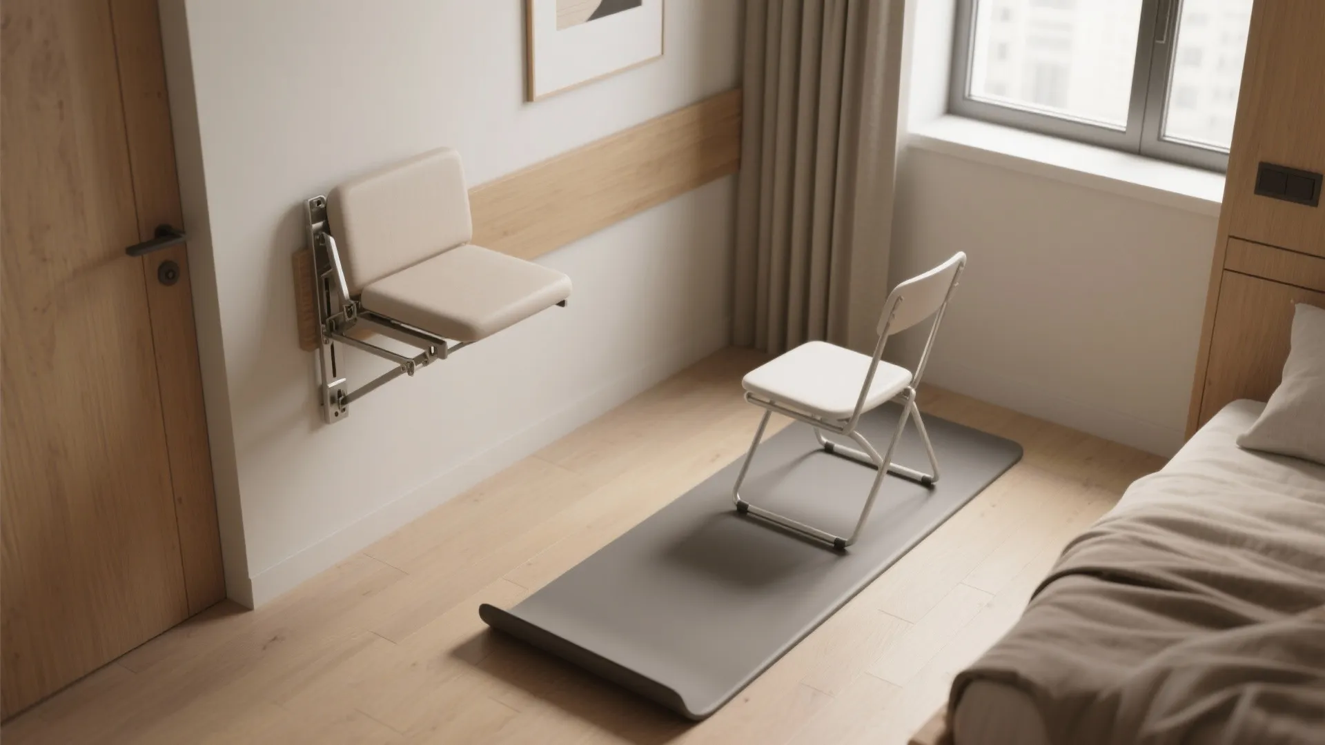 5. Foldable and wall-mounted seating